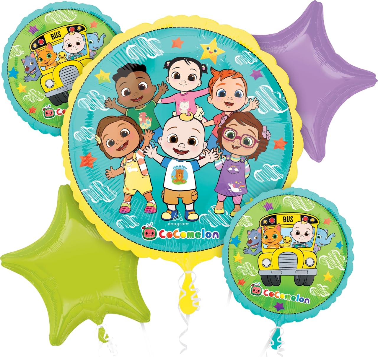 Anagram Cocomelon 5pc Foil Balloon Bouquet