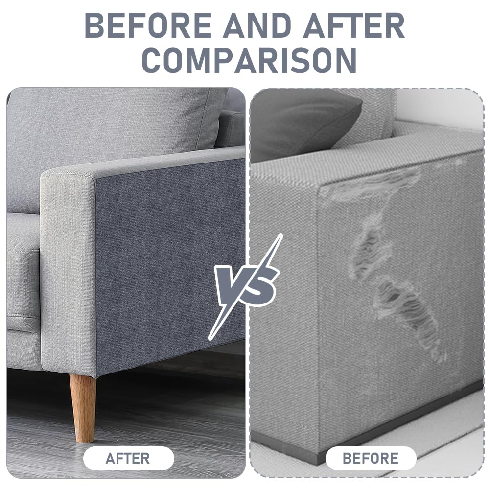 Adiwo Tappeto Tiragraffi Gatti, 30 * 100cm Tappetino Tiragraffi per Gatti Autoadesivo, Proteggi Divano Gatti Graff, per Parete e Angolo, Protegge Tappeti e Divani(Grigio chiaro)