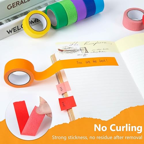 Miniatura 6 de Koogel Juego de 80 rollos de cinta washi de 510150.787 in de ancho, 9.9 pies de largorollo de cintas adhesivas Washi, cintas adhesivas para