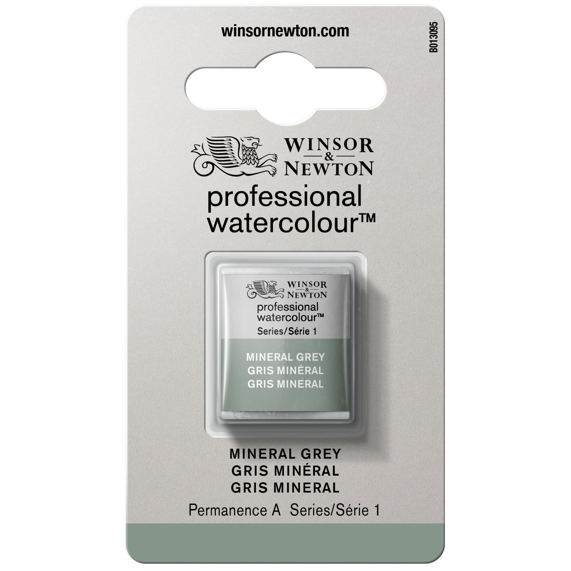 Winsor & Newton 0101427 Professional Watercolour - Mineral Grey, 1/2 siesta - pintura de acuarela, colores vivos en calidad de artista, alto brillo de color y brillo, resistente a la luz