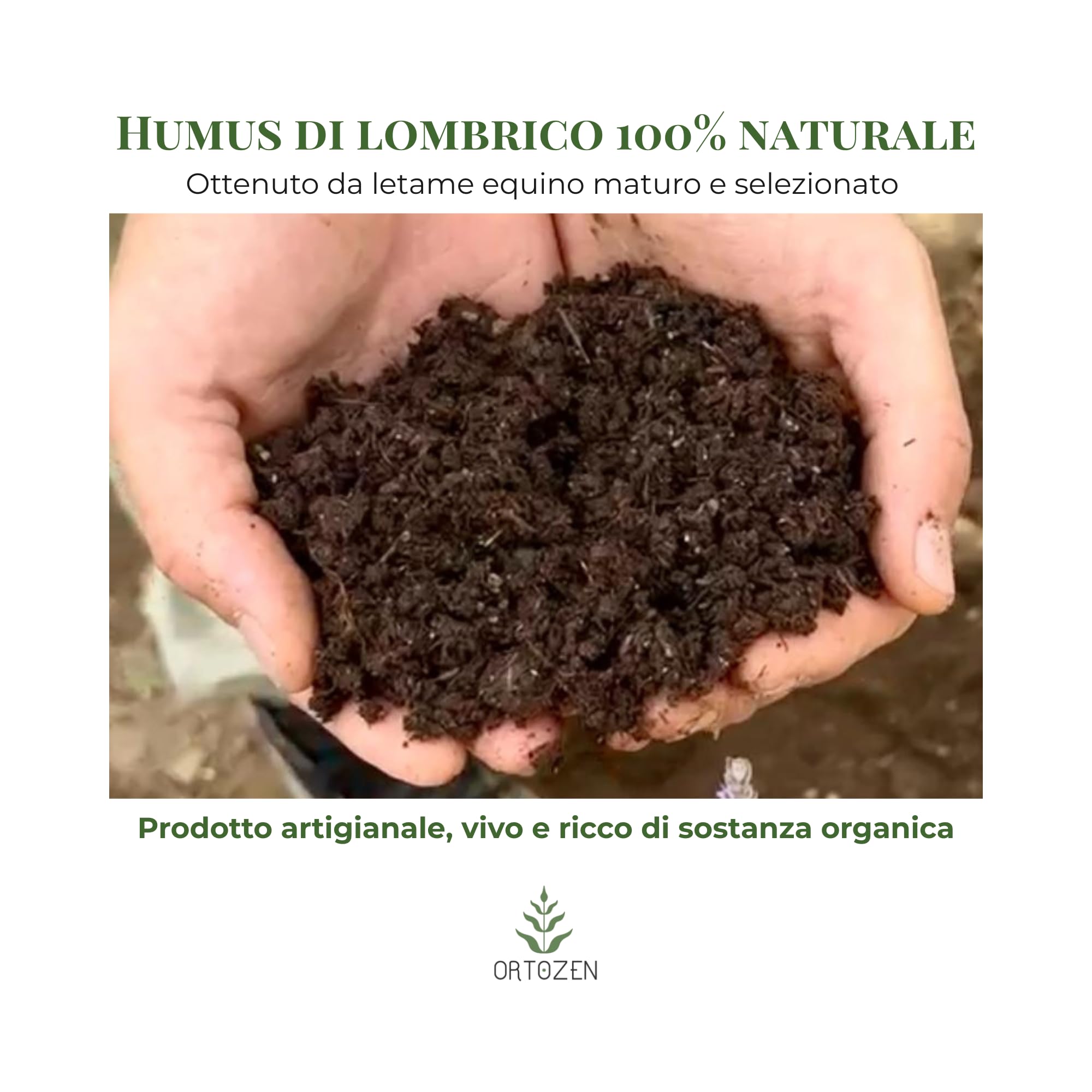 Humus di Lombrico 20 kg – Ammendante Organico Naturale, Migliora la Fertilità del suolo e lo Sviluppo delle Piante - Concime per Orto, Alberi da Frutto e Piante Ornamentali