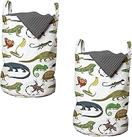 Vista 62 de Lunarable Bolsa de lavandería de tren, patrón de dibujos animados de locomotora dibujada digital con rieles de ferrocarril, cesta con asas, cierre