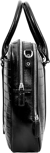 Miniatura 9 de Eské Charlie - Bolsa de piel italiana para laptop de 15.6 pulgadas para hombres y mujeres, bolsa de oficina, bolsa de mensajero para laptop con