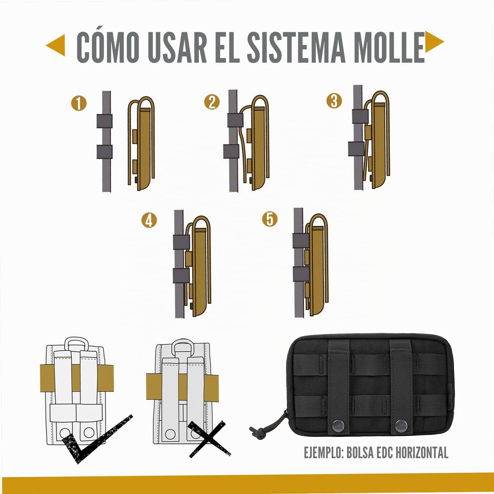 OneTigris - Bolsas de comida para perros (2 unidades, gran espacio), con bandas reflectantes, apto para arneses tácticos para perros, para entrenamiento y paseos