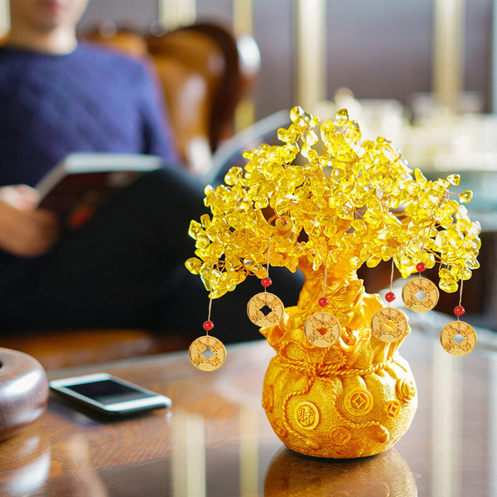 Amazon.de: Eterspr Geld Baum Feng Shui Bonsai, Gold Glcksbaum, Geldbaum  Feng Shui, fr Zuhause, Bro, Ladendekoration