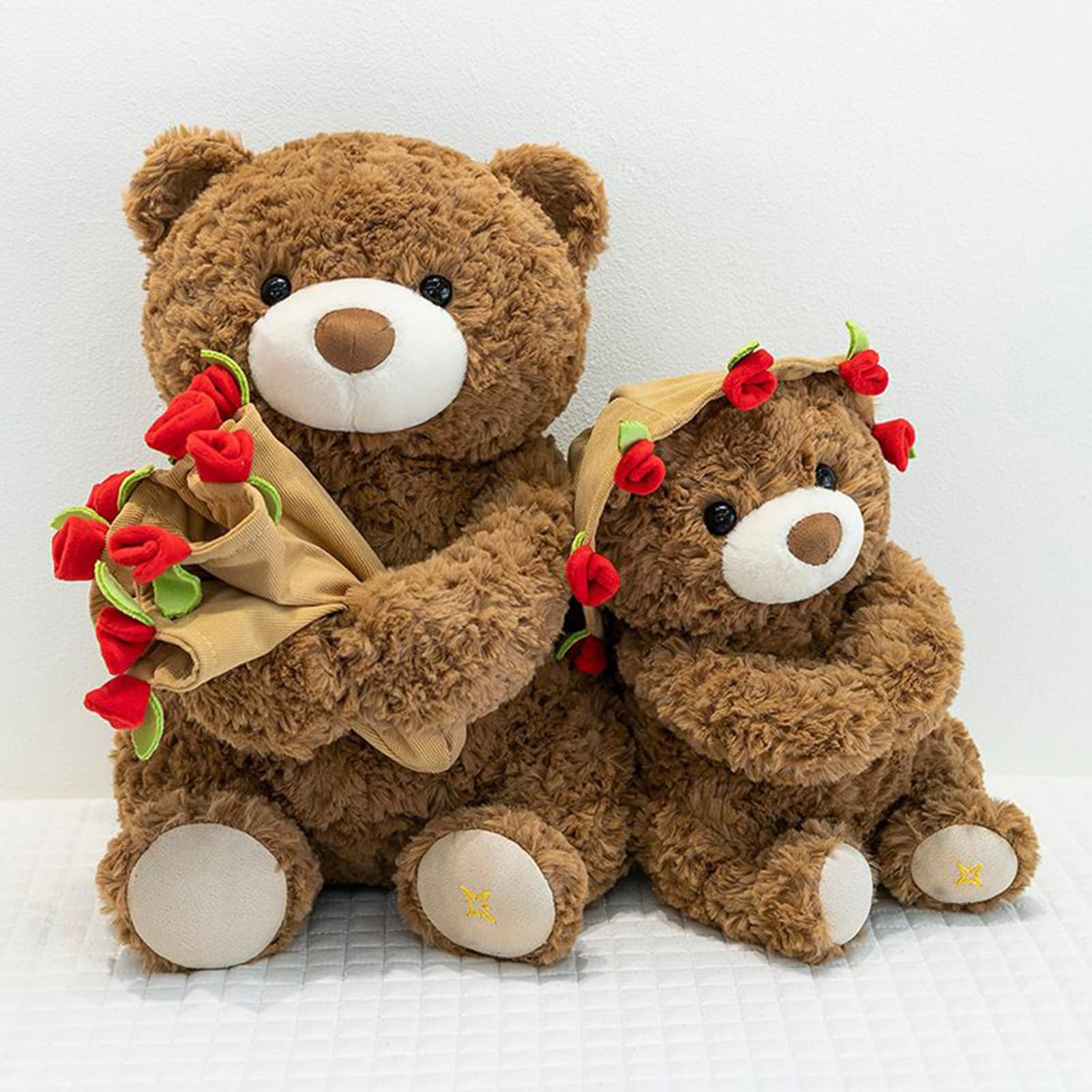 Orsacchiotto Peluche Con Rosa, 30/38CM Orsacchiotto Peluche, Orso Di Peluches Per San Valentine, Adorabile Orso Peluches Per Bambini, Ragazzi, Ragazze, Compleanno, Natale, San Valentine