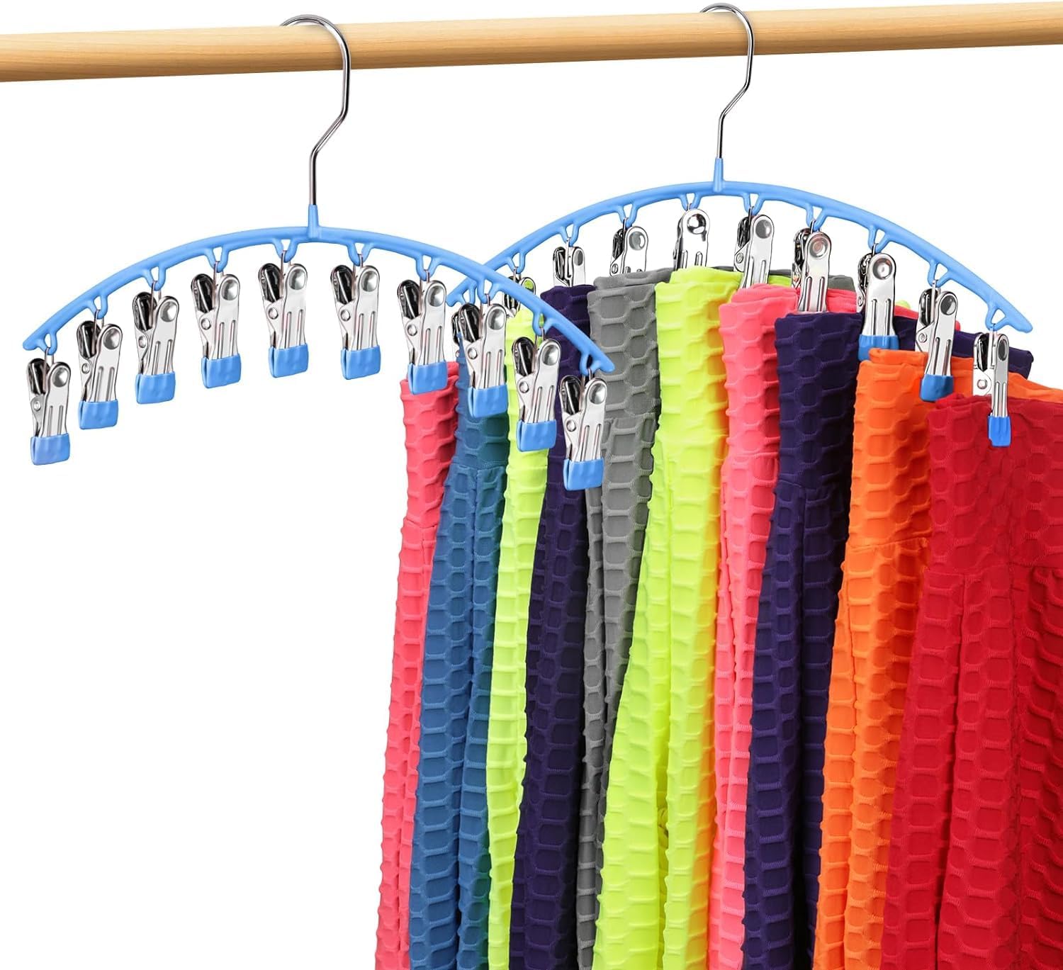 Vastra Organizer for Closet-Pants Hangers Space Saving with Clips Organizers and Storage Clothes Hangers Metal Hanger with Rubber Coated for Multiple Leggings(2pcs Pack)-image-46