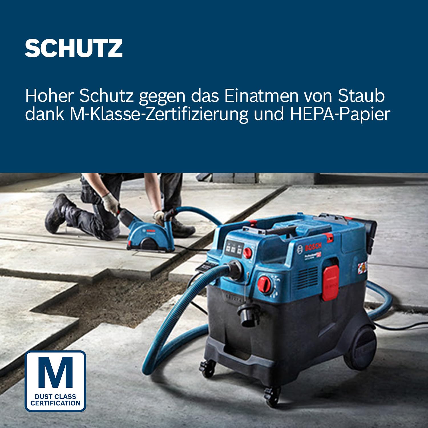 Bosch Professional Allessauger Gas 12-40 MA (1200 W, automatische Filterreinigung (AFC), inkl. Hauptfilter, Schlauch, Kombi-Werkzeugadapter, Kombi-Bürstendüse)