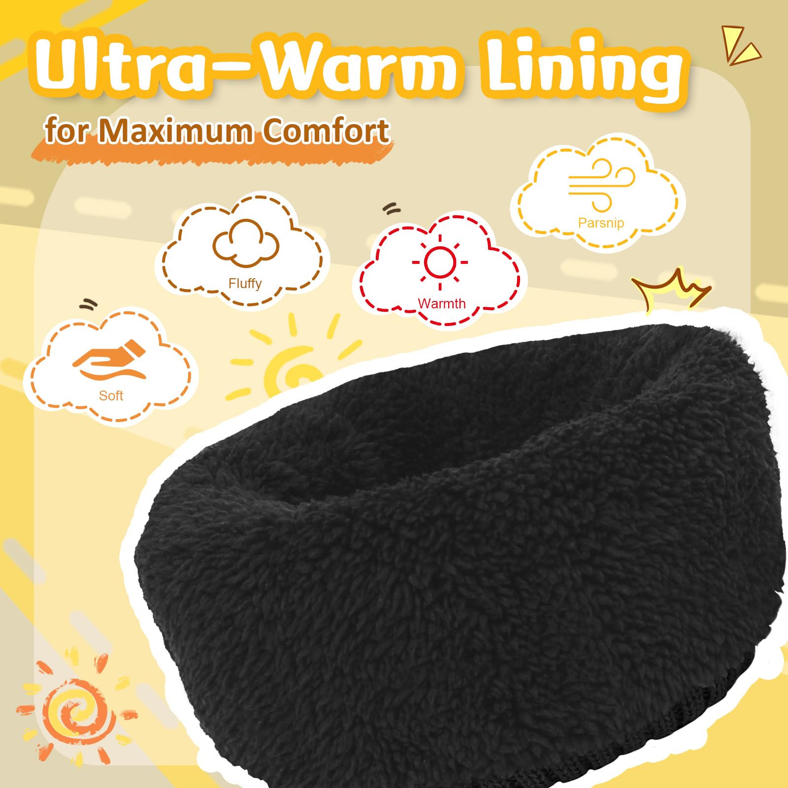 MIG4U Gorro de lana para niños, tejido de lana con forro polar, suave coral grueso, gorro de invierno para clima frío
