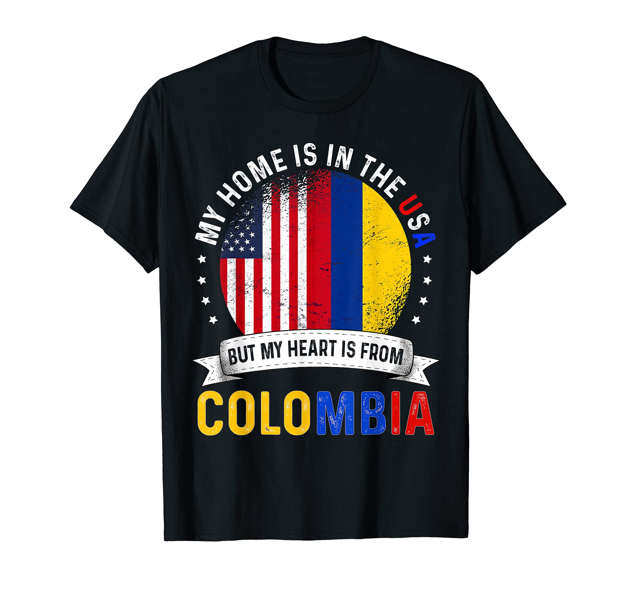 Colombian American Patriot Heart is from Colombia Flag T-Shirt Small