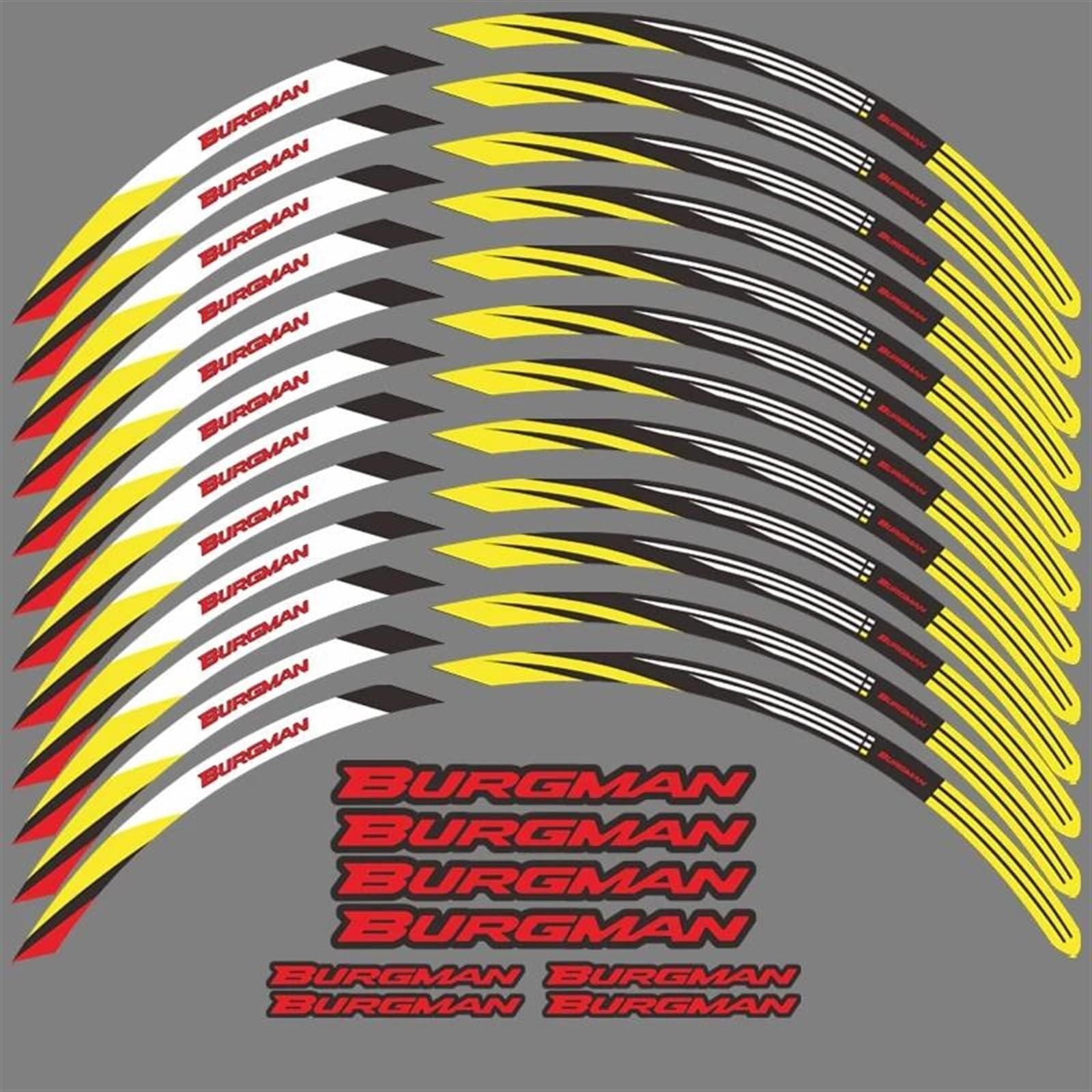 Motorcycle Wheel Stickers Reflective Decals Rims for Suzuki for Burgman AN650 an 650(Color5)