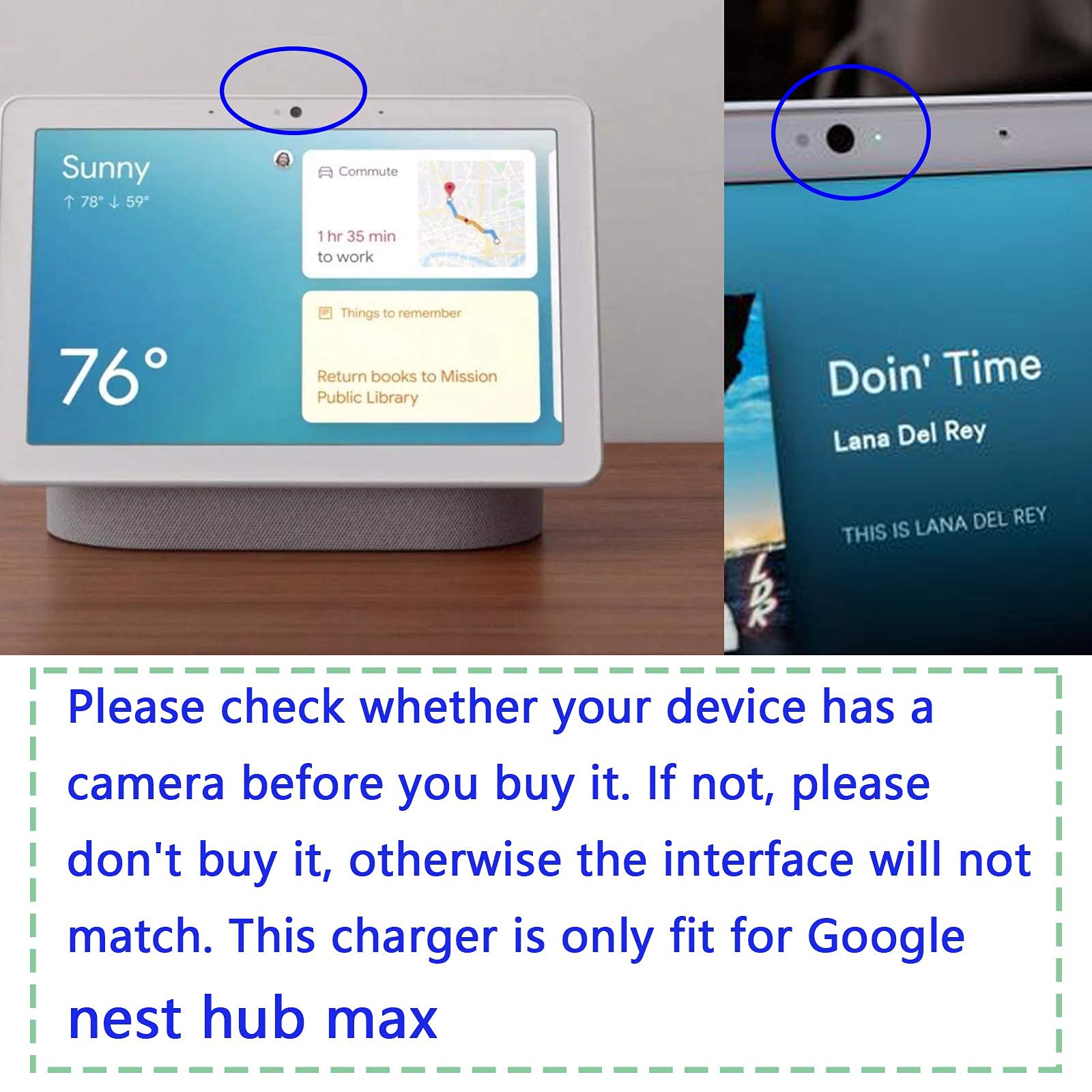 Amazon.com: 30W AC Charger Fit for Google Nest Hub Max Smart