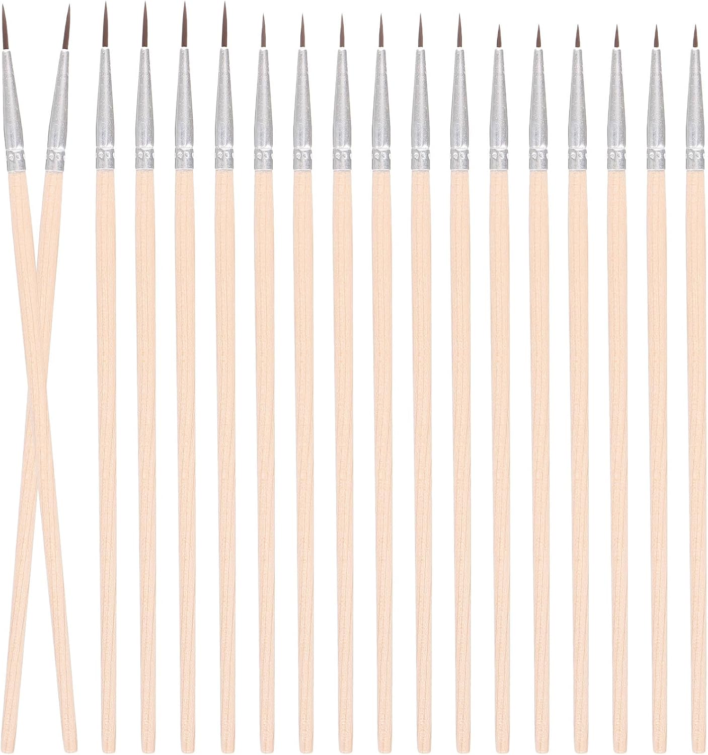 60pcs Nylon Bristle Painting Brush Set for Art Students, Fine Detail Acrylic and Oil Watercolor Brushes with Wood Handles, Large Medium Small Sizes for Classroom and DIY Painting