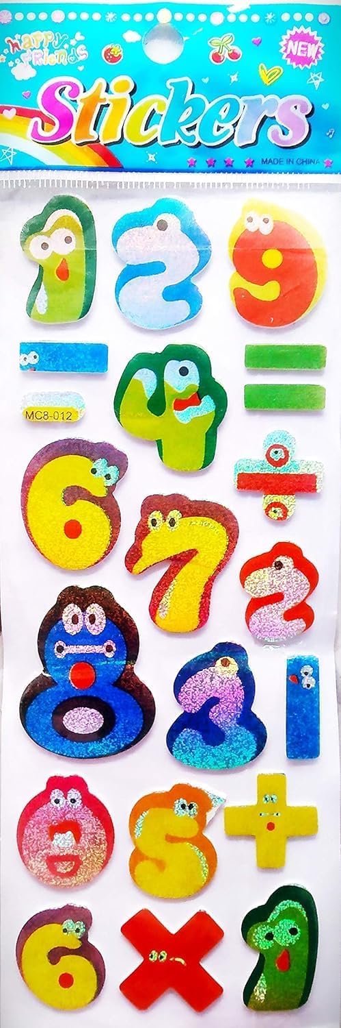 .V.3.MART.. | Puffy Stickers for School Projects & Decoration | Kids School Projects and Multipurpose | Multipurpose Puffy | Numbers Puffy |