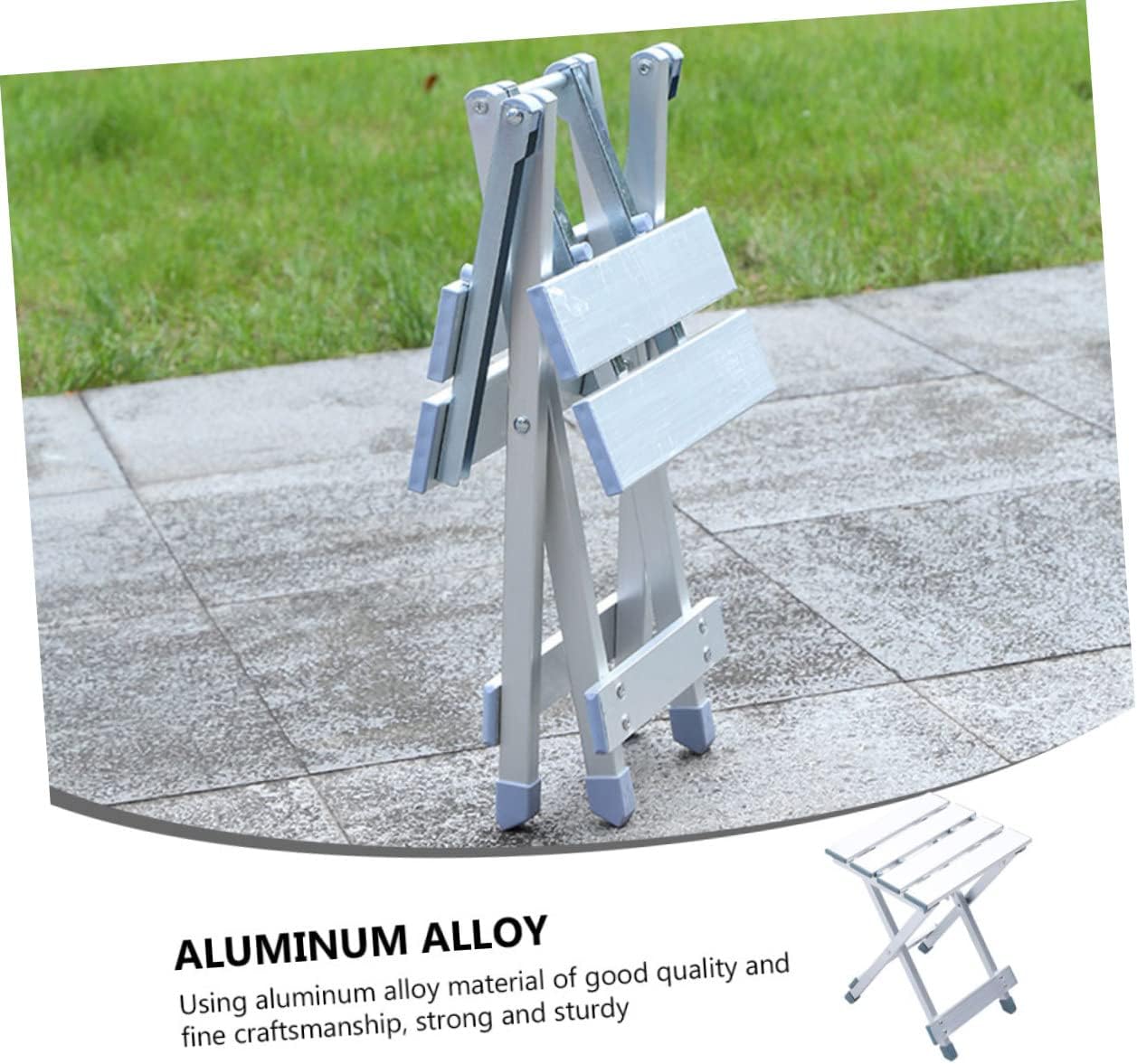 Simple Camping Stool Aluminum Alloy Stool Portable Outdoor Folding Chair Nonskid Metal Chair Home Folding Seat