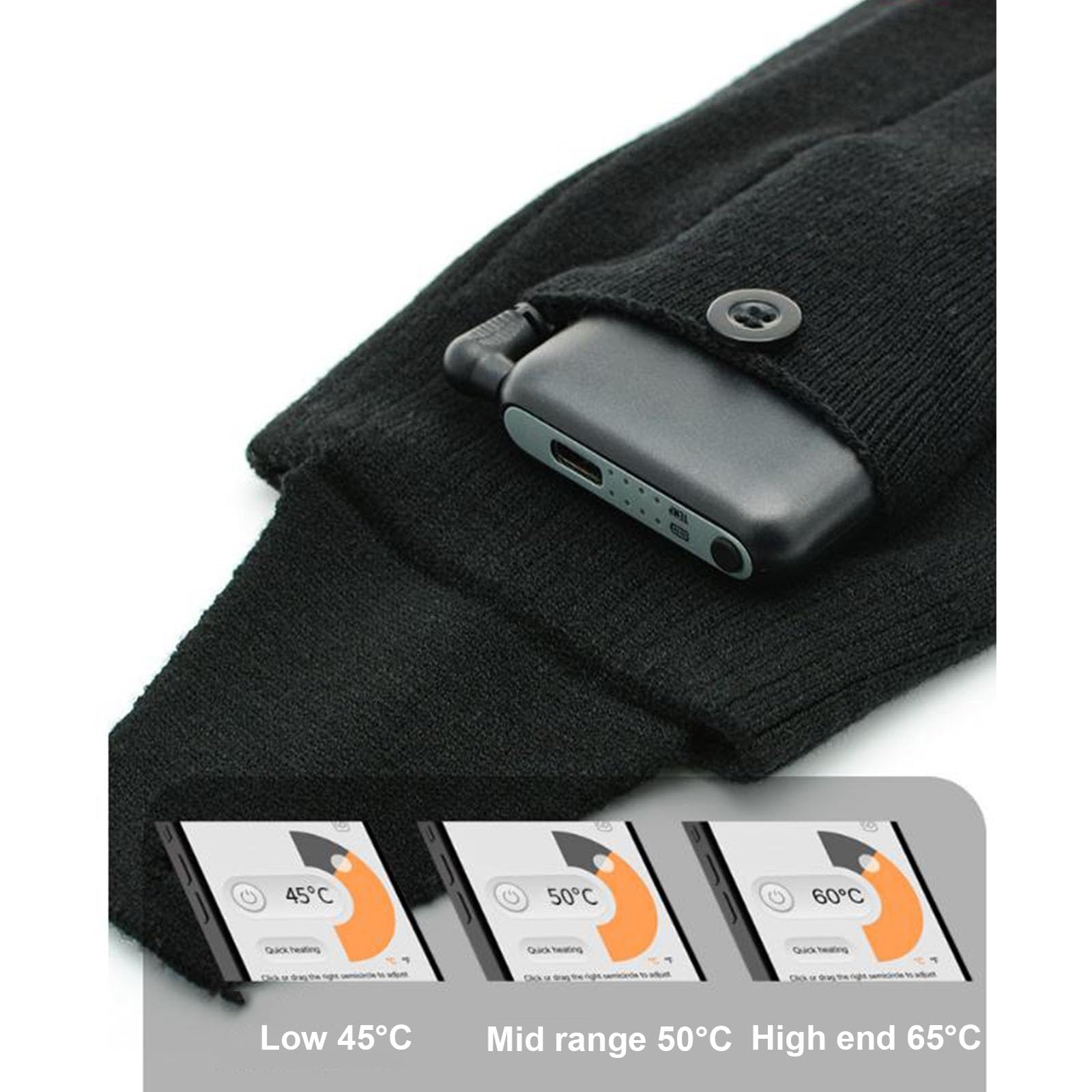 Calze Riscaldabili Elettrici, con Batteria da 5000 mAh, Ricaricabili Calze Riscaldanti con Controllo APP per Escursionismo All'aperto/Sci/Pesca/Ciclismo