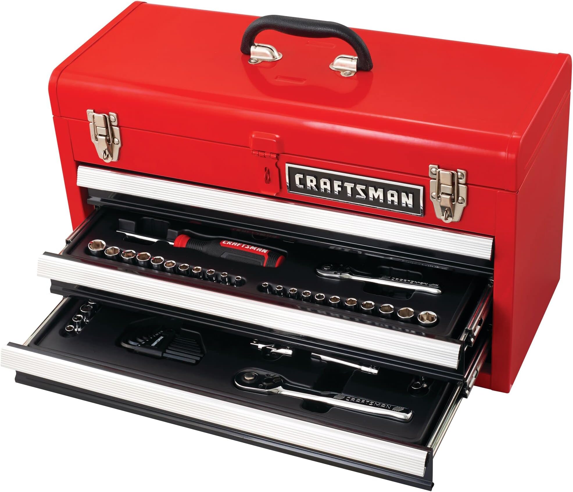 CRAFTSMAN Mechanic Tool Set, 104 Pieces, Includes 20.5โ Drawers, 3-Compartments (CMMT45068)