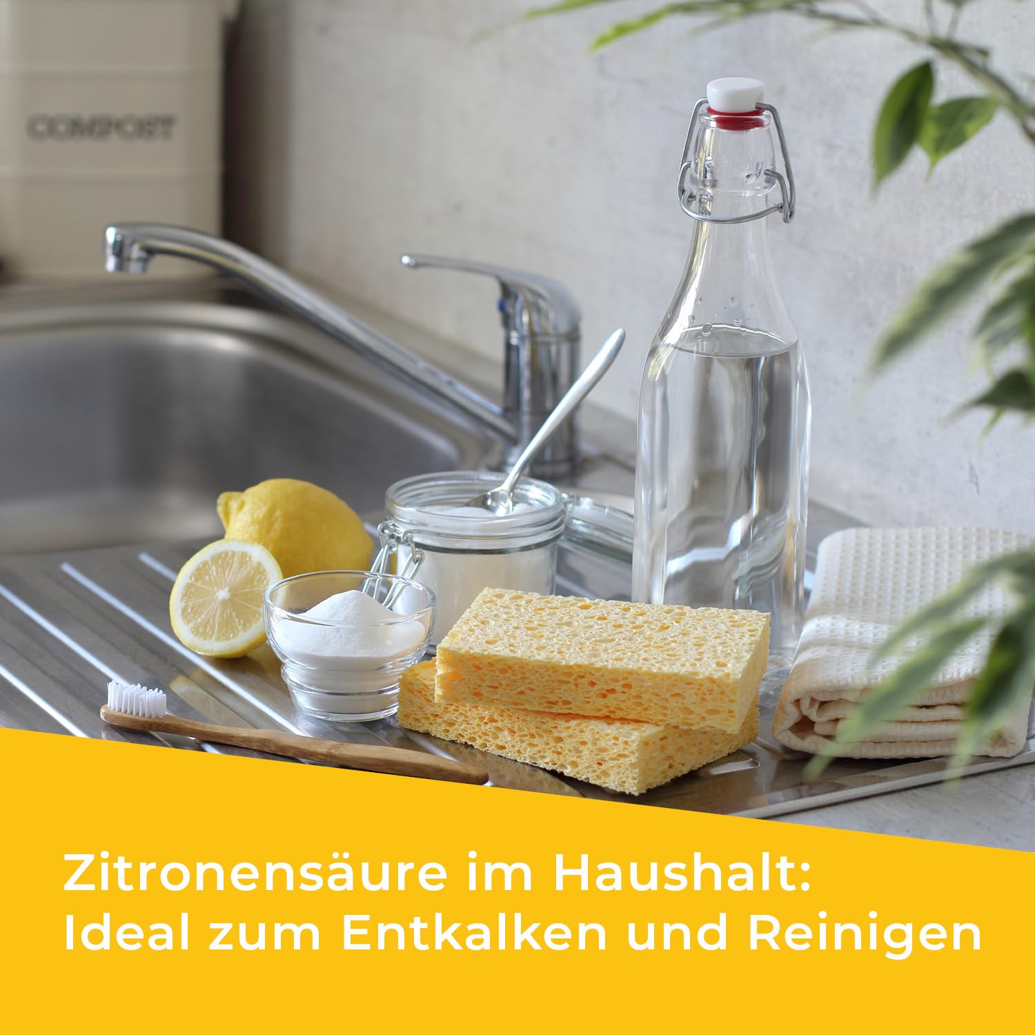 Zitronensäure Monohydrat Granulat 5kg | Lebensmittelqualität, reine Citronensäure E330 | gentechnikfrei, Säuerungsmittel ideal zum Entkalken, Reinigen, Putzen, Backen, Kochen - mituso