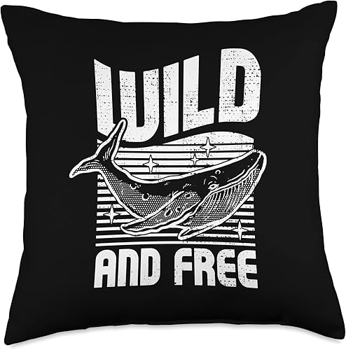 Miniatura 4 de Wild and Free Ocean Sea Whale Throw Pillow, 16x16, Multicolor