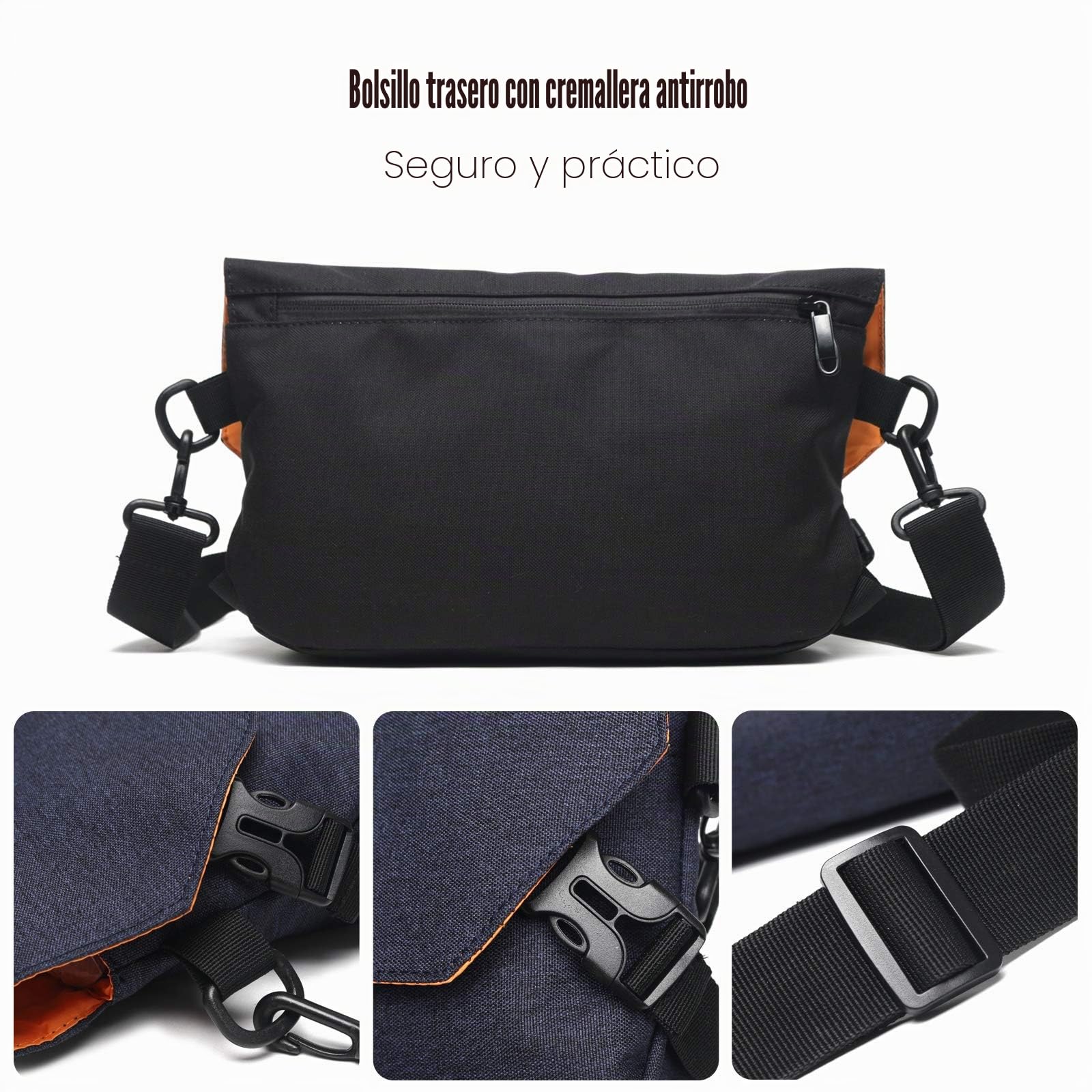 FANDARE Retro Bolso de Bandolera Bolsos de Hombro Hombre Bolso Cruzados Mujer Bolsa de Mensajero Bolsa de Hombro para Viaje Negocio Universidad Messenger Crossbody Bag