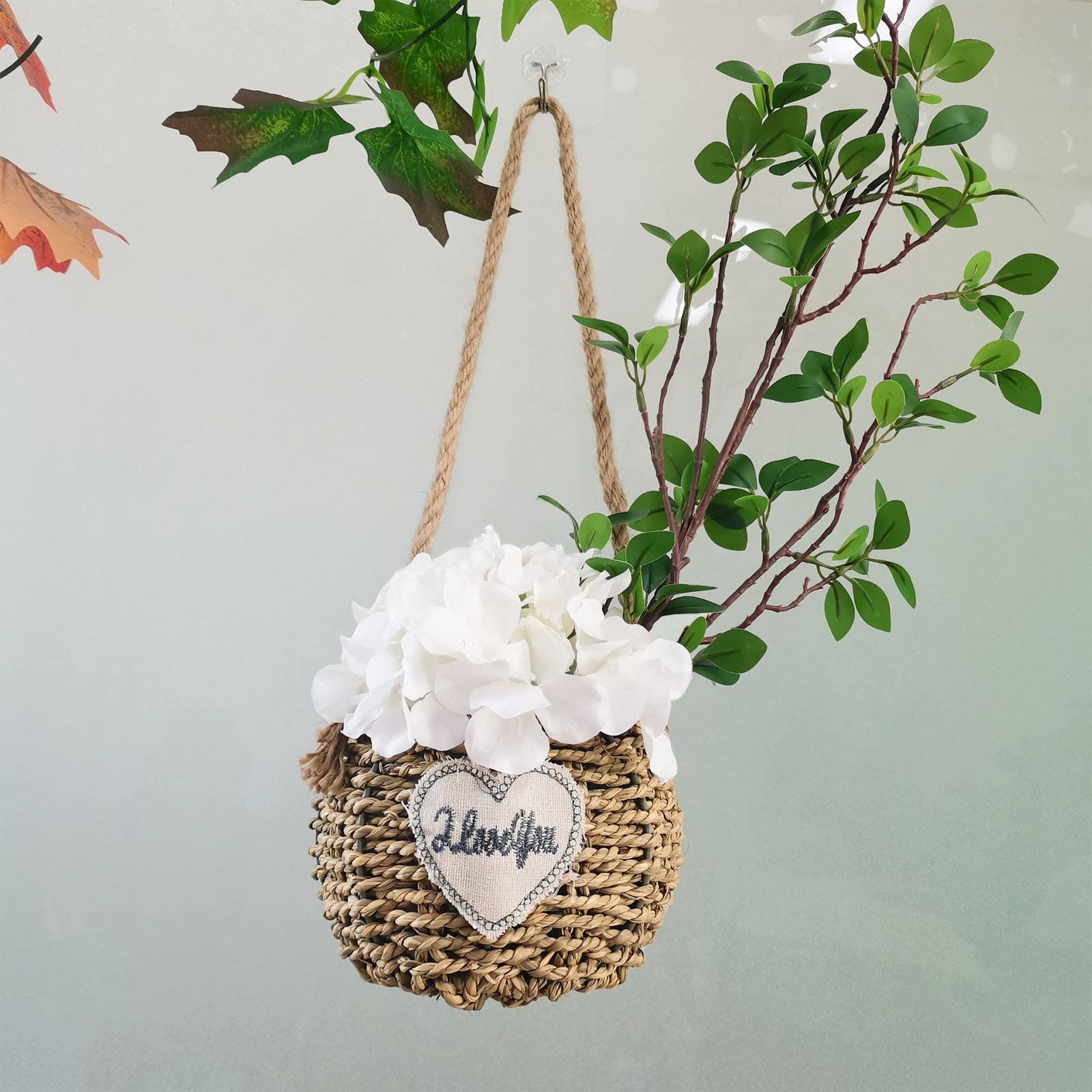 Ghirlanda Di Margherite Primaverili Fiori Selvatici Artificiali, Cesto Sospeso Per Porta 35x20 Cm, Decorazione Casa E Giardino, Modello 2024