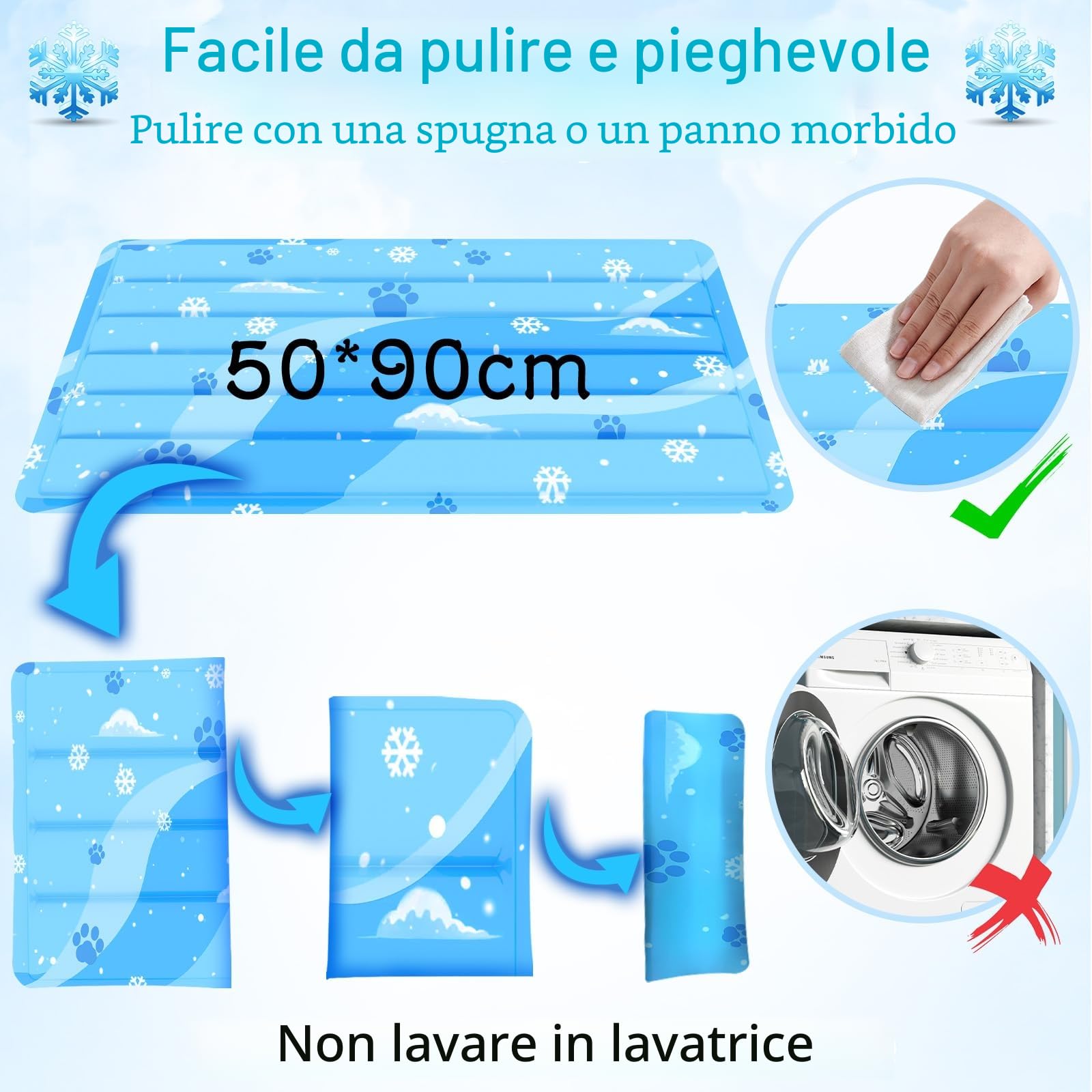 Tappetino Refrigerante per Cani e Gatti, Grande Tappeto Rinfrescante con Gel Atossico, Durevole e Antigraffio