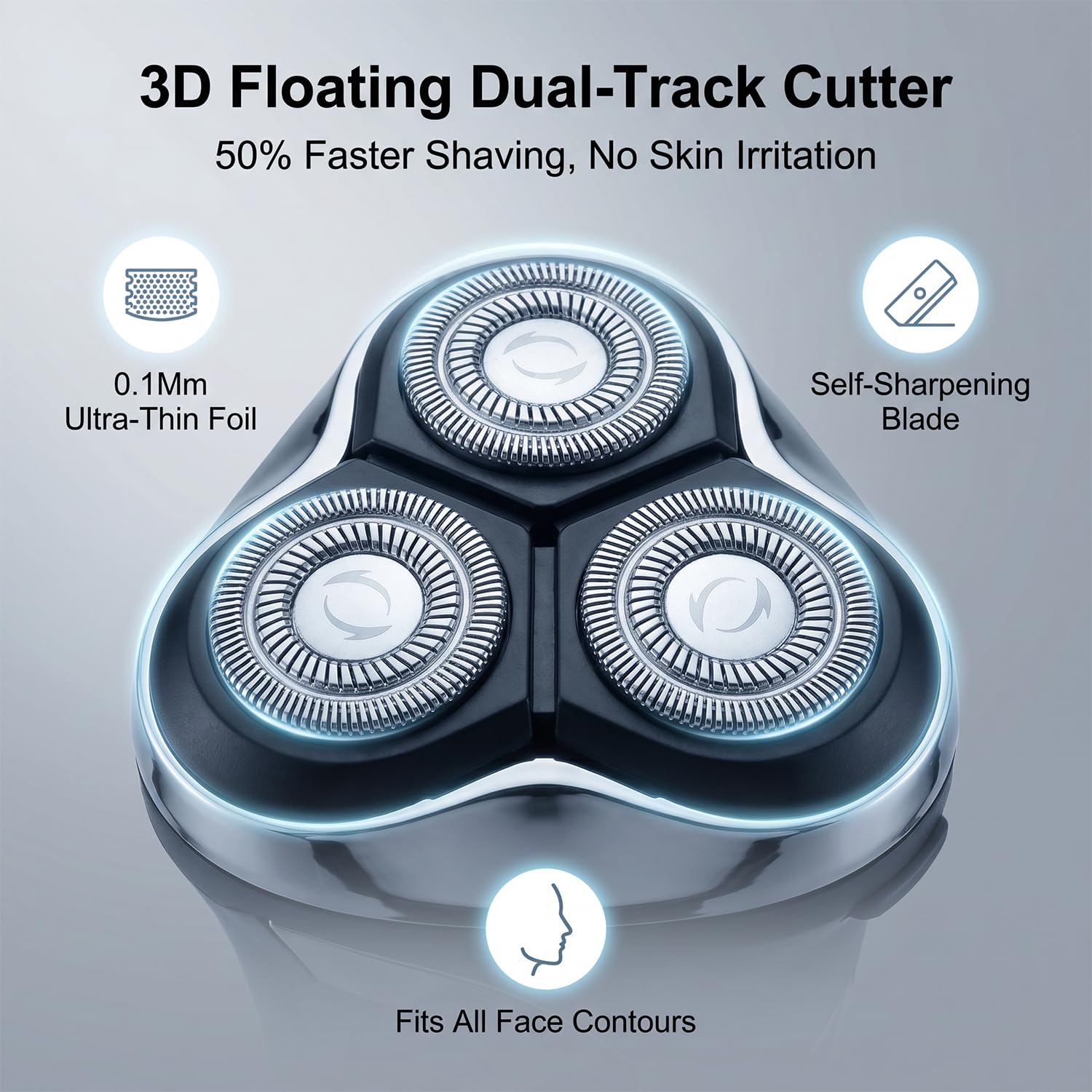 ordele Men Electric Razor, Wet & Dry USB-C Shaver, Pop-up Trimmer, Gunmetal view 3