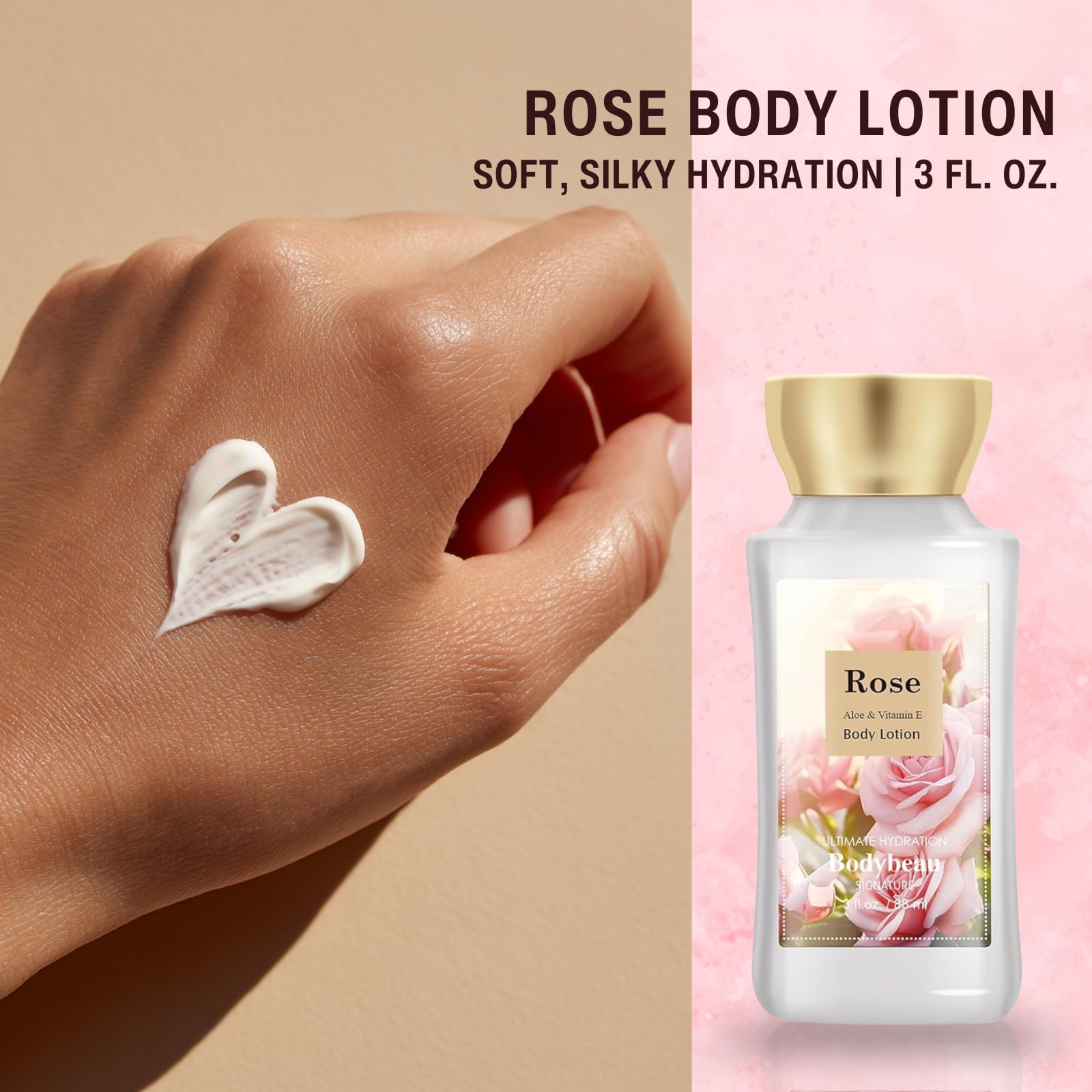 Set regalo da bagno e corpo per donne e ragazze, rosa, 2 pezzi, lozione per il corpo e spray per il corpo, set da viaggio portatile per la cura personale, ideale come regalo di compleanno o