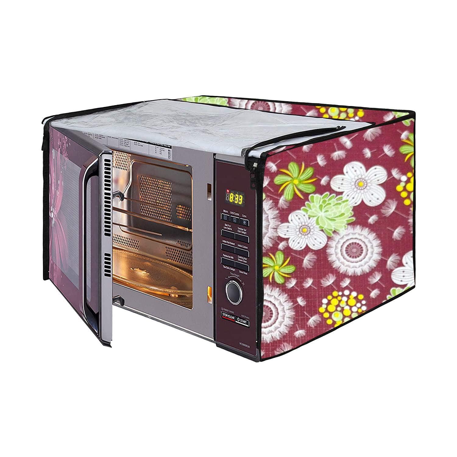 Microwave Oven Cover for LG 21 Litre Convection Waterproof & Dustproof PVC | Heat Resistant, Stainproof & Washable | Decorative Kitchen Appliance Cover (49 cm X 43 cm X 29 cm) pr27