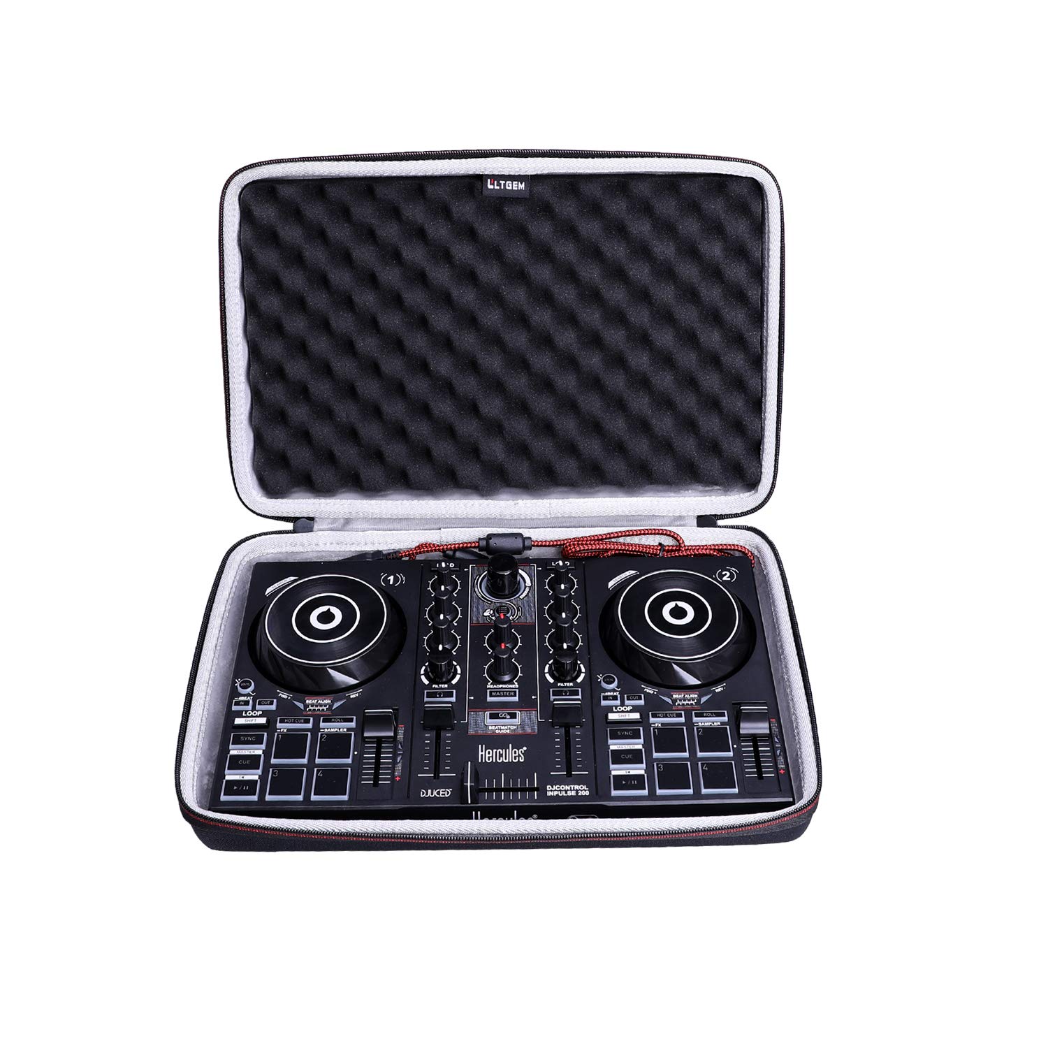 LTGEM - Funda para controlador de DJ Hercules DJControl Inpulse 200 / DJControl Inpulse 200 MK2 - Bolsa de transporte protectora de viaje de almacenamiento duro (solo funda)