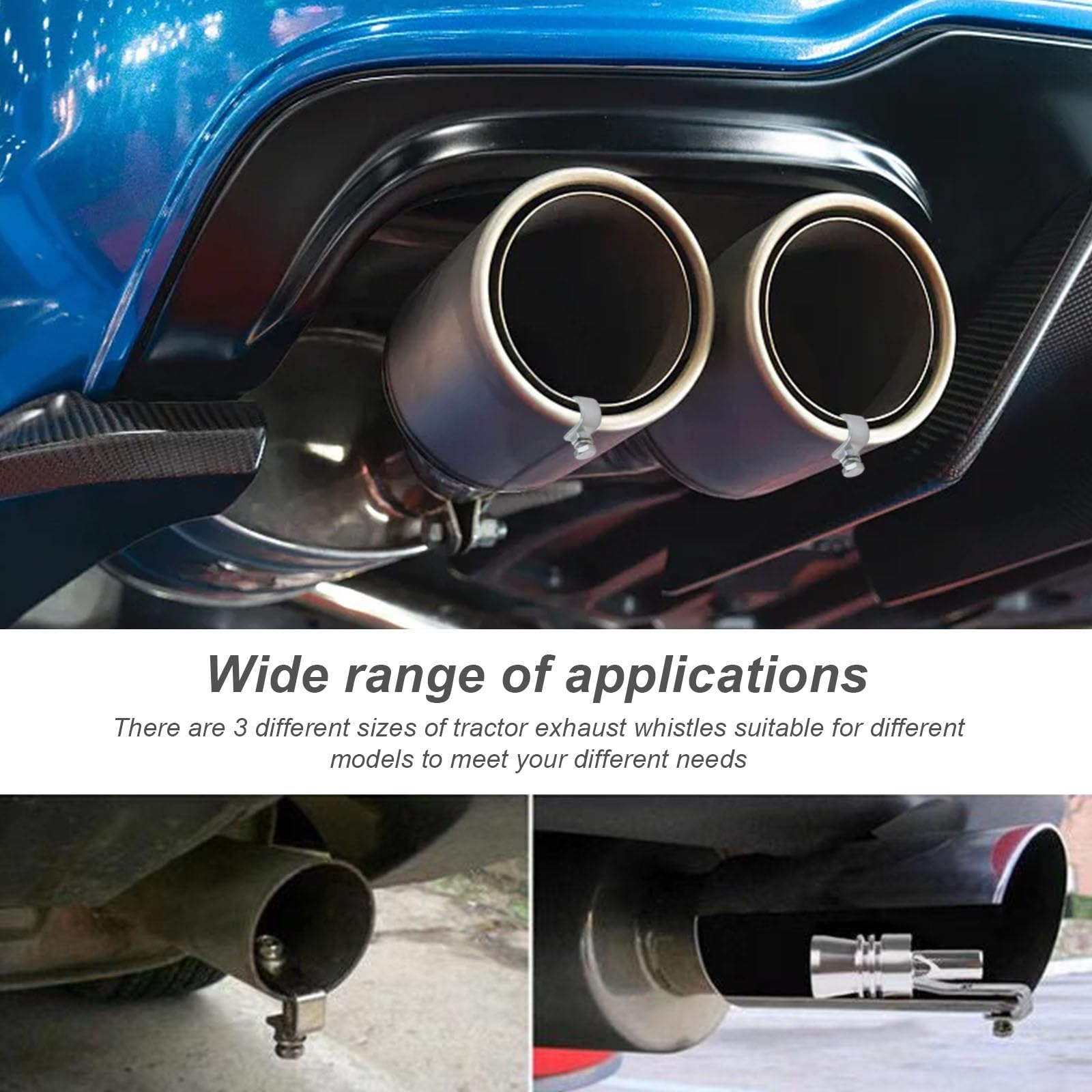 Lot De 3 Sifflets D'échappement Turbo Pour Voiture - Simulateur De Son, Aluminium, Avec Outils