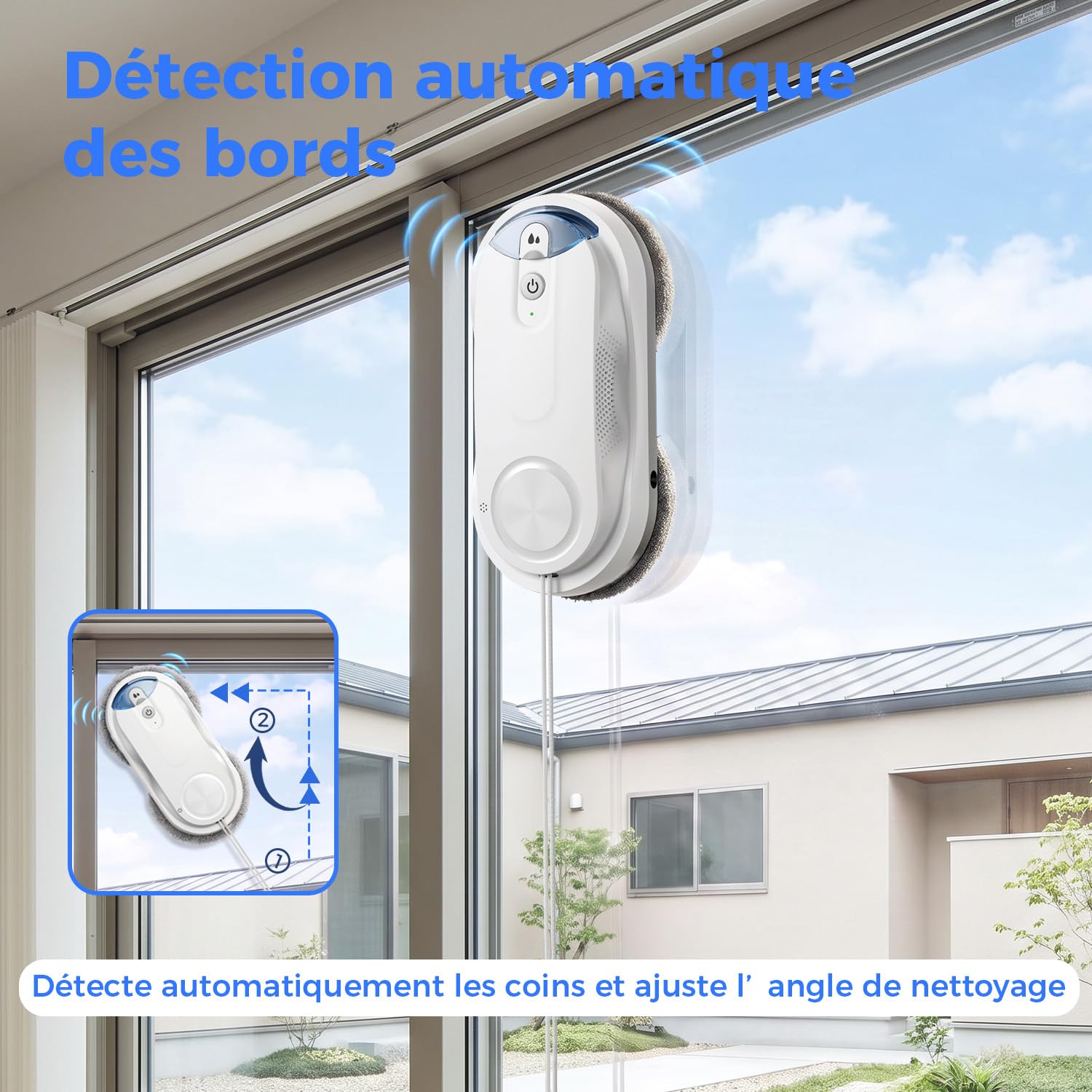 Obito X3 Robot Laveur de Vitre avec Spray Ultrasonique Bidirectionnel