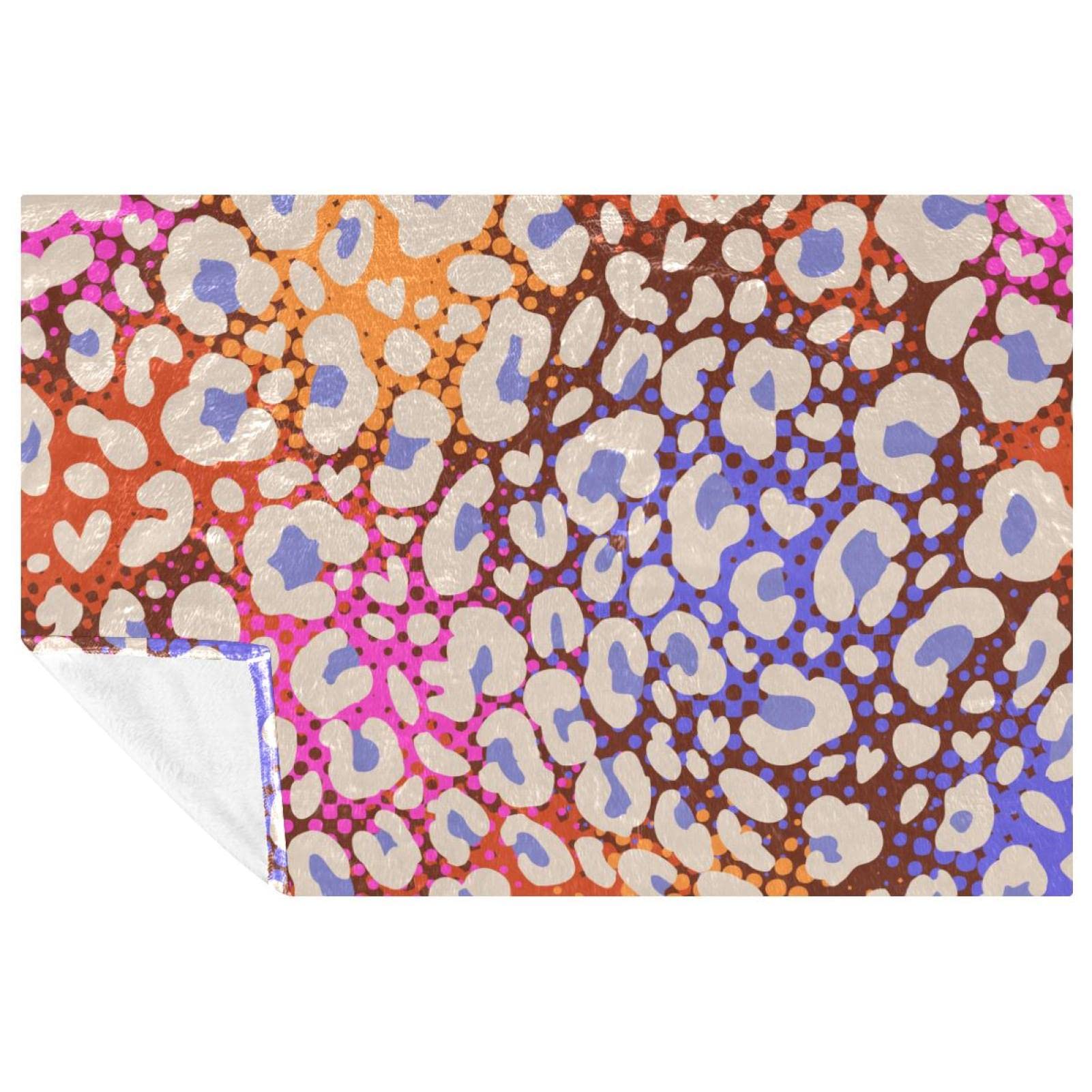 Couverture douce pour lit et canapé avec empreintes colorées 150x100 cm