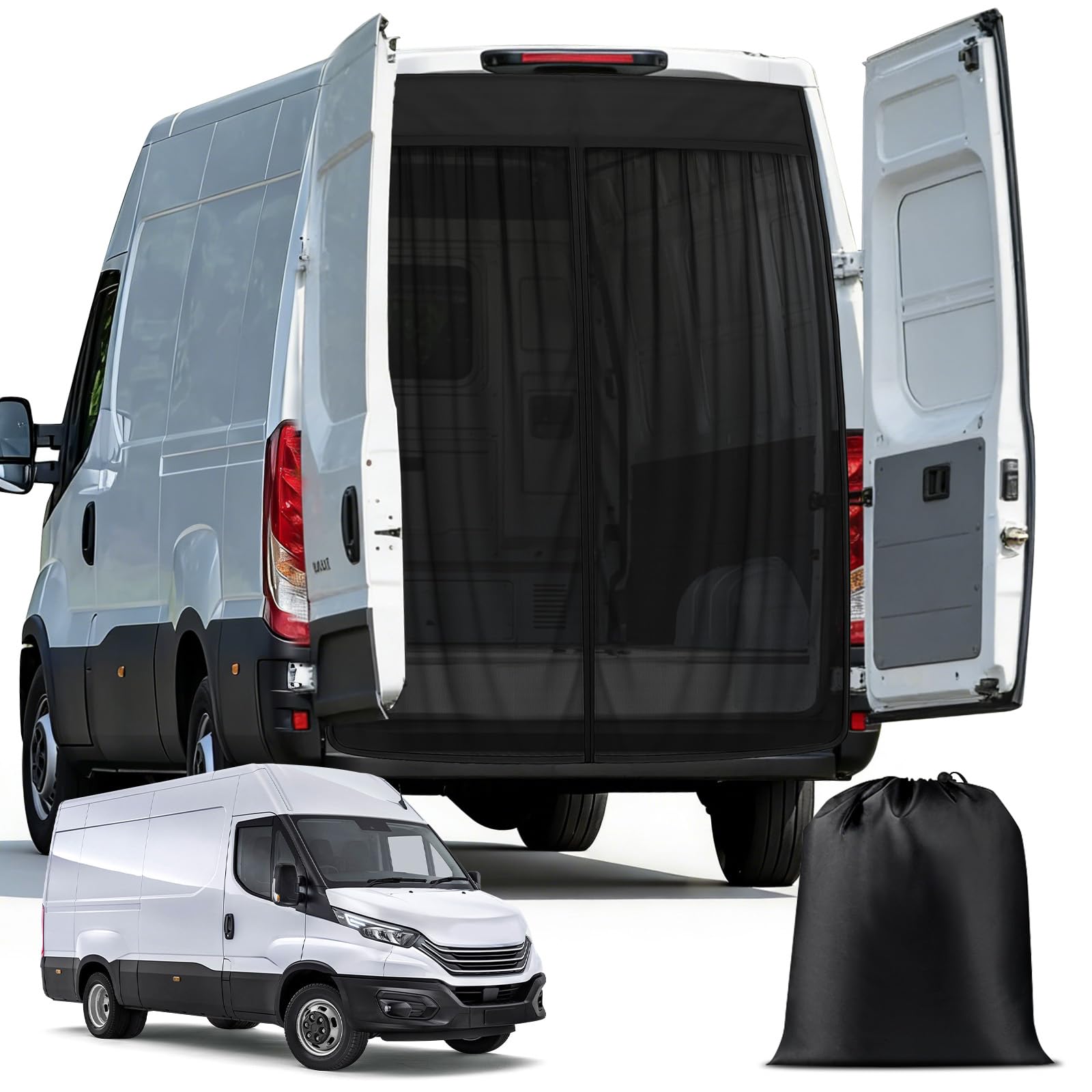 ZWPARTS Zanzariera Magnetica Personalizzata per Iveco Daily 2014-2026, Zanzariera per Furgone per Porta Retro, Zanzariera con Cerniera sulla Porta Centrale