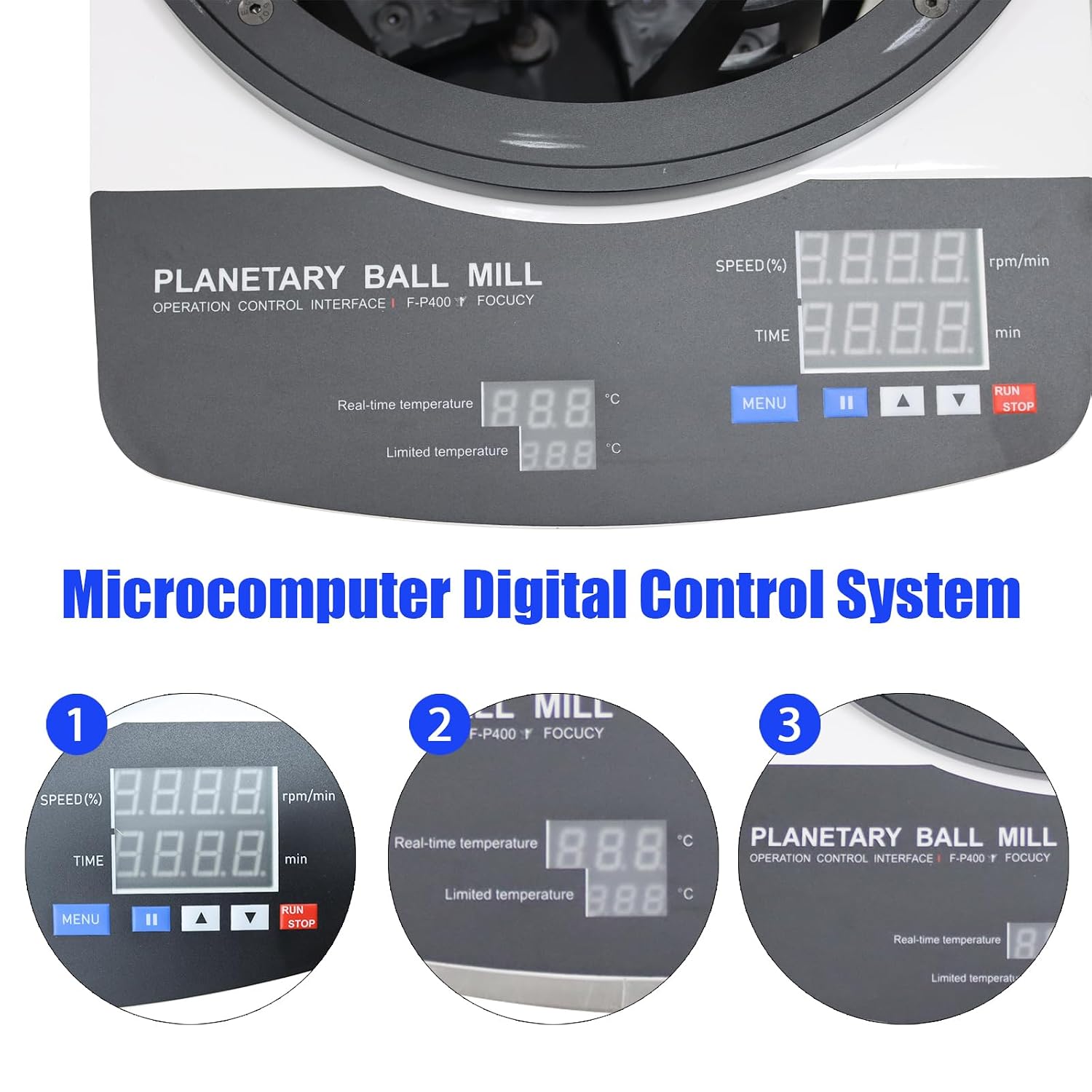 110V 150W Lab Planetary Ball Mill Machine, Desktop High-Speed & Low-Noise Ball Grinder with Digital Control, 4x100mL Jars Capacity, for Dry/Wet/Vacuum Grinding (Jars & Balls Not Included)