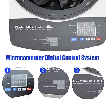 110V 150W Lab Planetary Ball Mill Machine, Desktop High-Speed & Low-Noise Ball Grinder with Digital Control, 4x100mL Jars Capacity, for Dry/Wet/Vacuum Grinding (Jars & Balls Not Included)