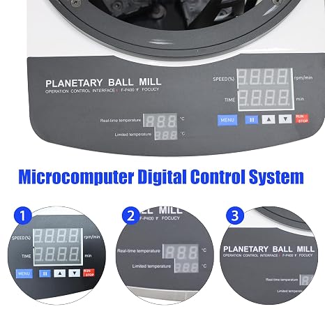 110V 150W Lab Planetary Ball Mill Machine, Desktop High-Speed & Low-Noise Ball Grinder with Digital Control, 4x100mL Jars Capacity, for Dry/Wet/Vacuum Grinding (Jars & Balls Not Included)