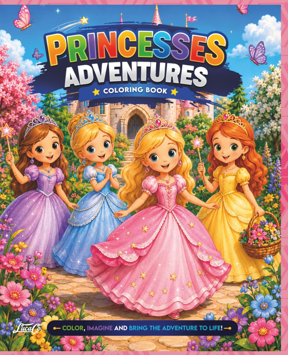 Princesses Adventures: Coloring Book, Pages Filled with Castles, Royal Friends, Fairytale Adventures, Enchanted Gardens, and Creative Fun for Girls