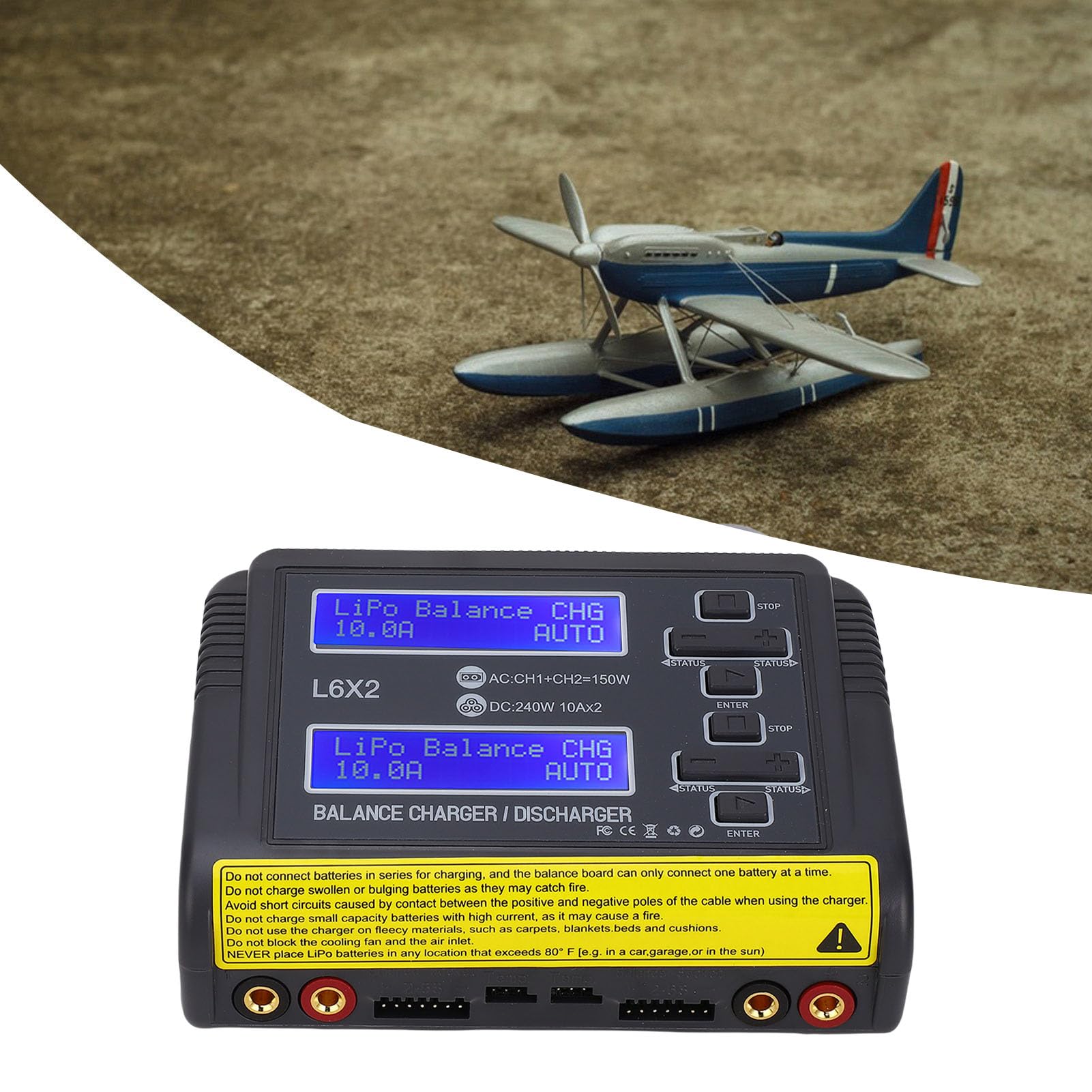 Caricabatterie Lipo Caricatore doppio Lipo Caricabatteria per aereo RC Caricatore di equilibrio Scarica per LiPo Li Ion LiFe NiCd NiMH Caricatore portatile compatto a doppi