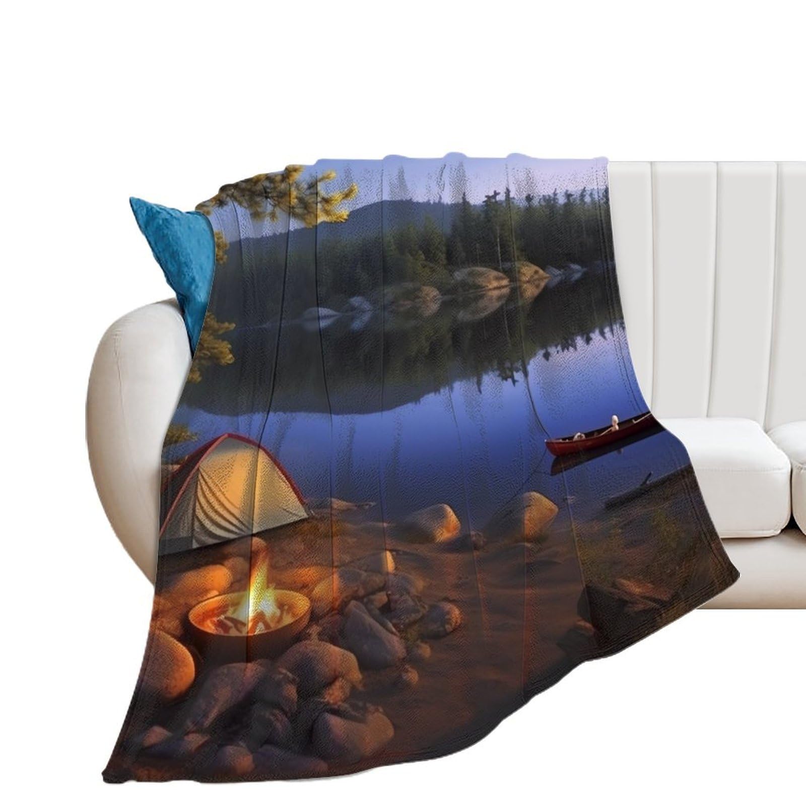 Couverture en flanelle légère contre le froid nocturne sur lit et sofa 152x203