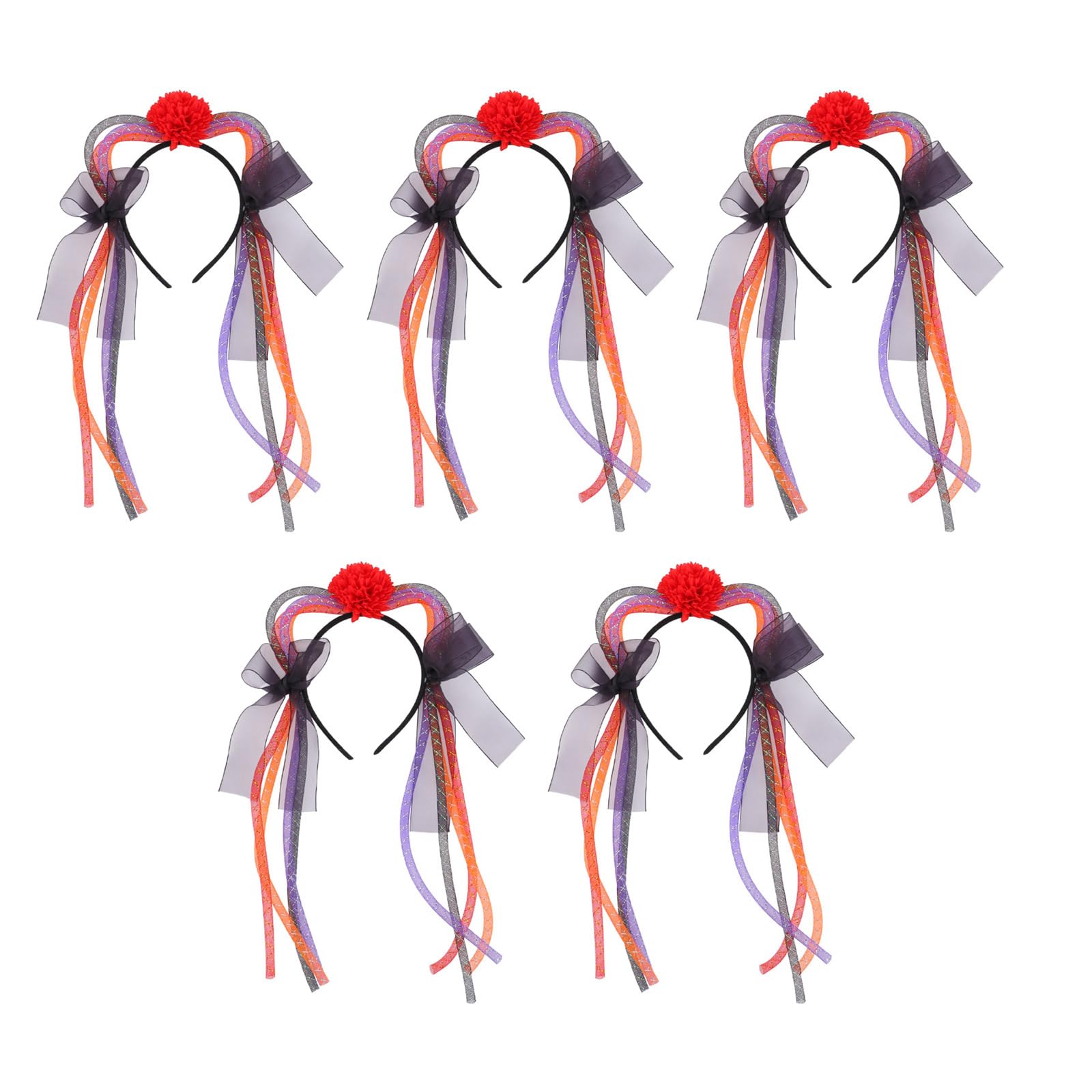 Buxuaaaa Women's Safflower 5Pcs Halloween Headpiece Cats Ears Headbands Adjustable Size Hairband Festives Party Costume Accessory For Halloween Cats Ears Headbands