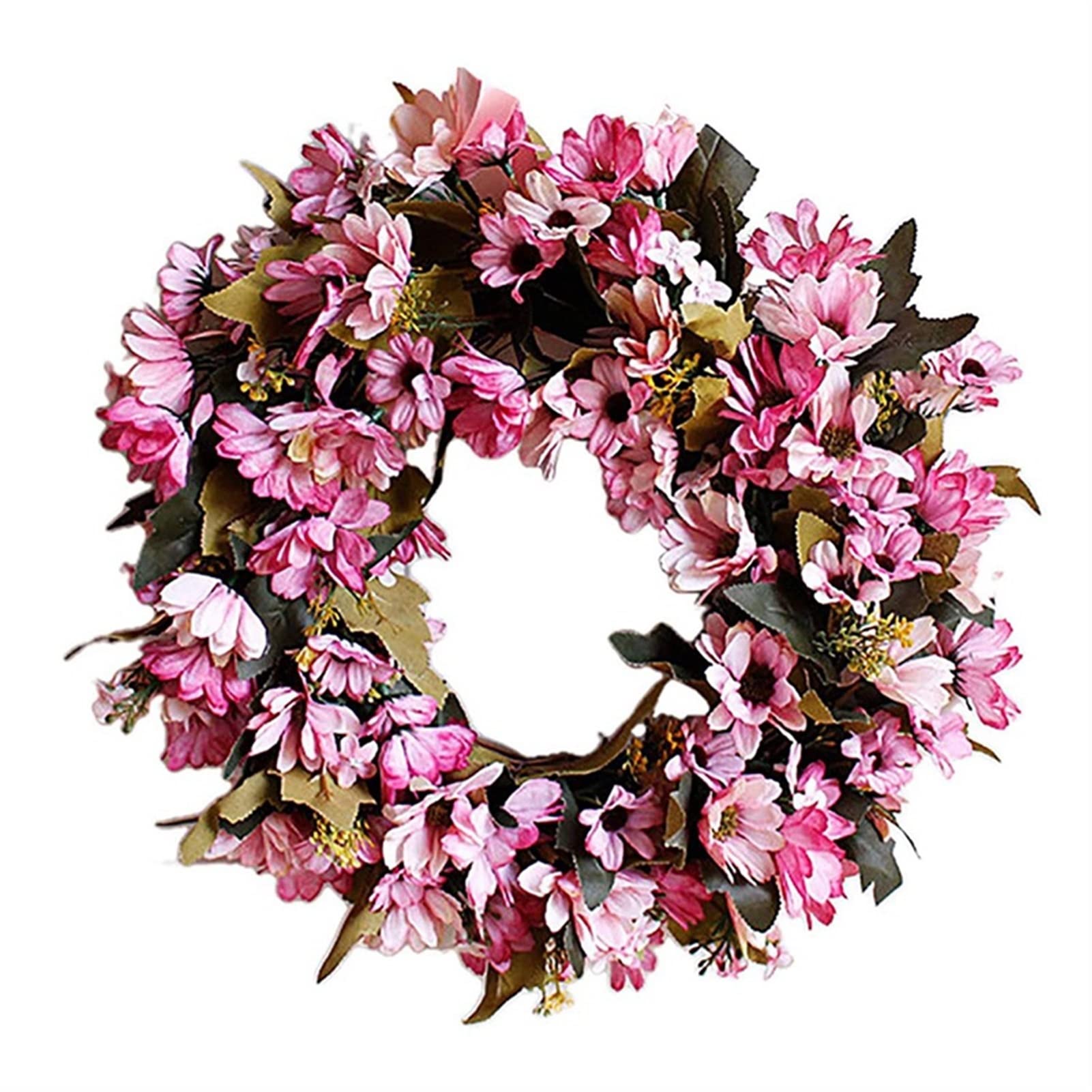 Ghirlanda Di Margherite Artificiali 50 Cm Per Porta O Parete | Decorazione Primaverile Per Esterno E Interno | Finta Ghirlanda Floreale Fatta A Mano
