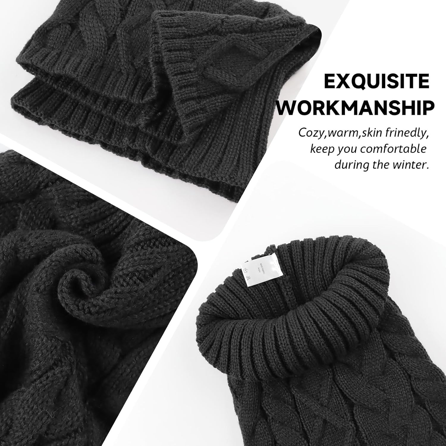Zsedrut Fall Winter Women Scarves Cable Knitted Scarf For Women Warm Neck Warmer Cold Weather - Image 3