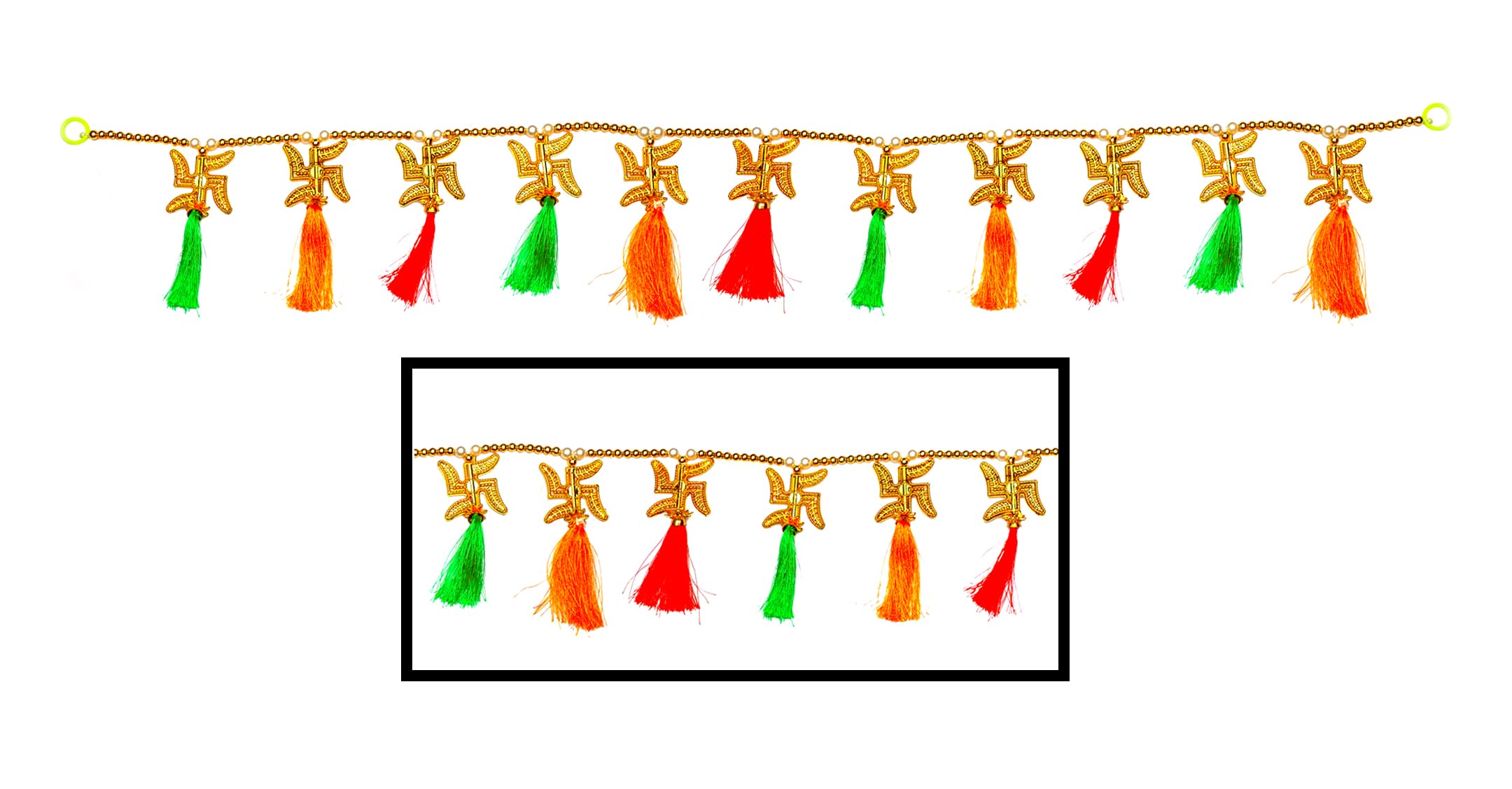 Indian Sawastik Door Hanging Toran for Diwali Designer Diwali Decoration Item for Office Home and Entrance Door Décor Toran Bandhanwar Size 100 X 9cm
