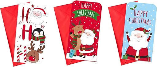 Pack Of 3 Christmas Money Wallet Gift Cards & Envelopes - Cute Santa Designs