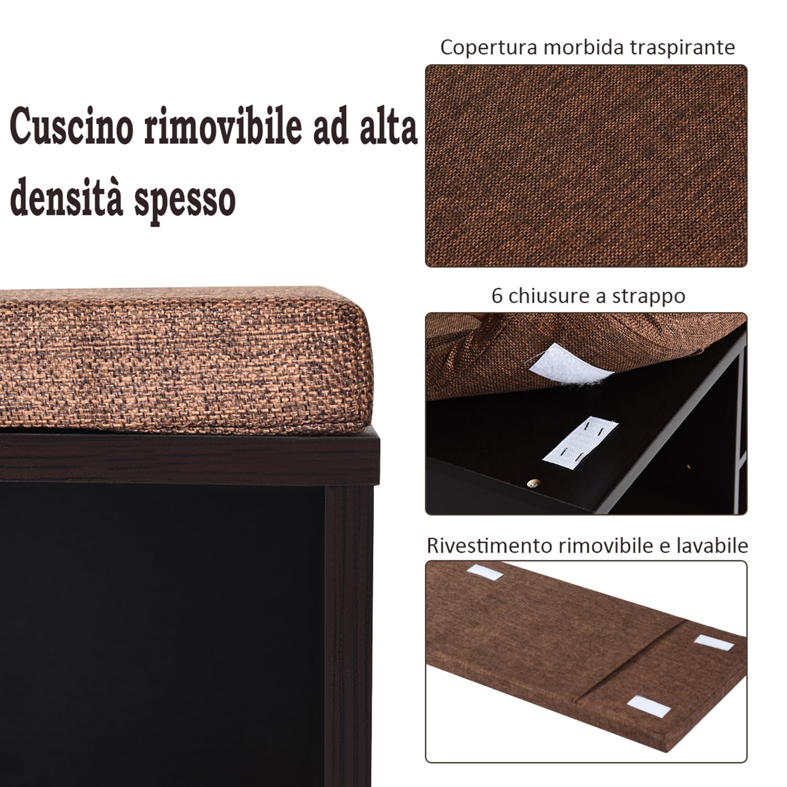 COSTWAY Scarpiera da Ingresso con 10 Scomparti (Marrone)
