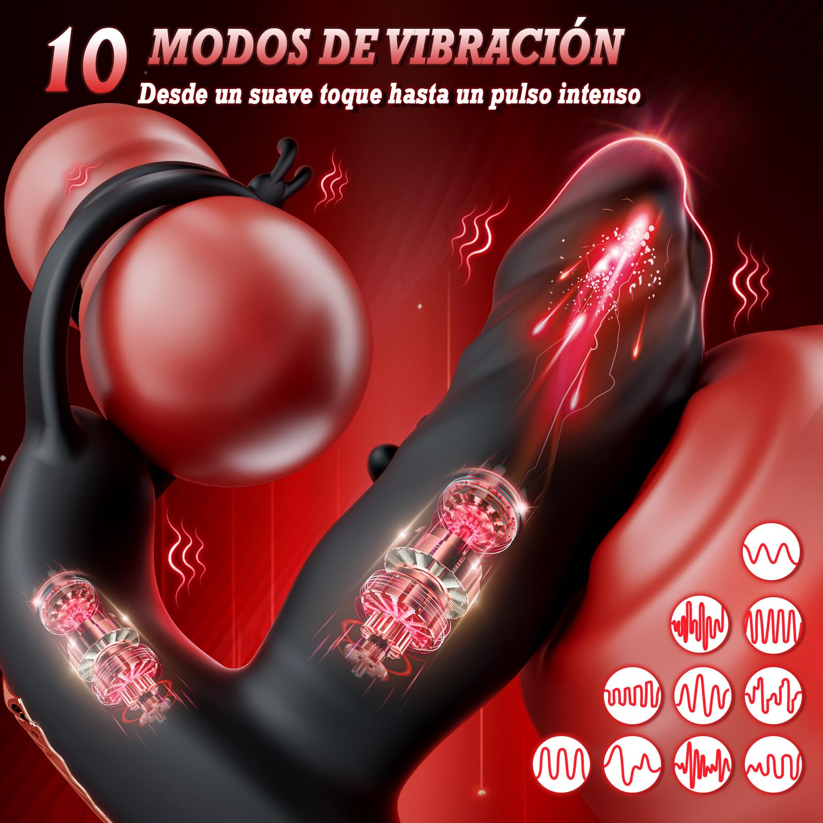 Juguetes eróticos Masculinos estimulador prostata - dilatador vibrador plug anal Silicona Principiantes con 10 modos de vibración & golpeo, Consoladores anales para hombre gay sexuales Distancia Dild