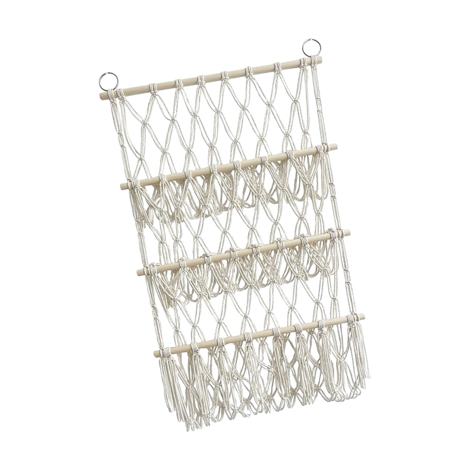 Filet de rangement peluche en macramé fait main pour jouet suspendu enfant