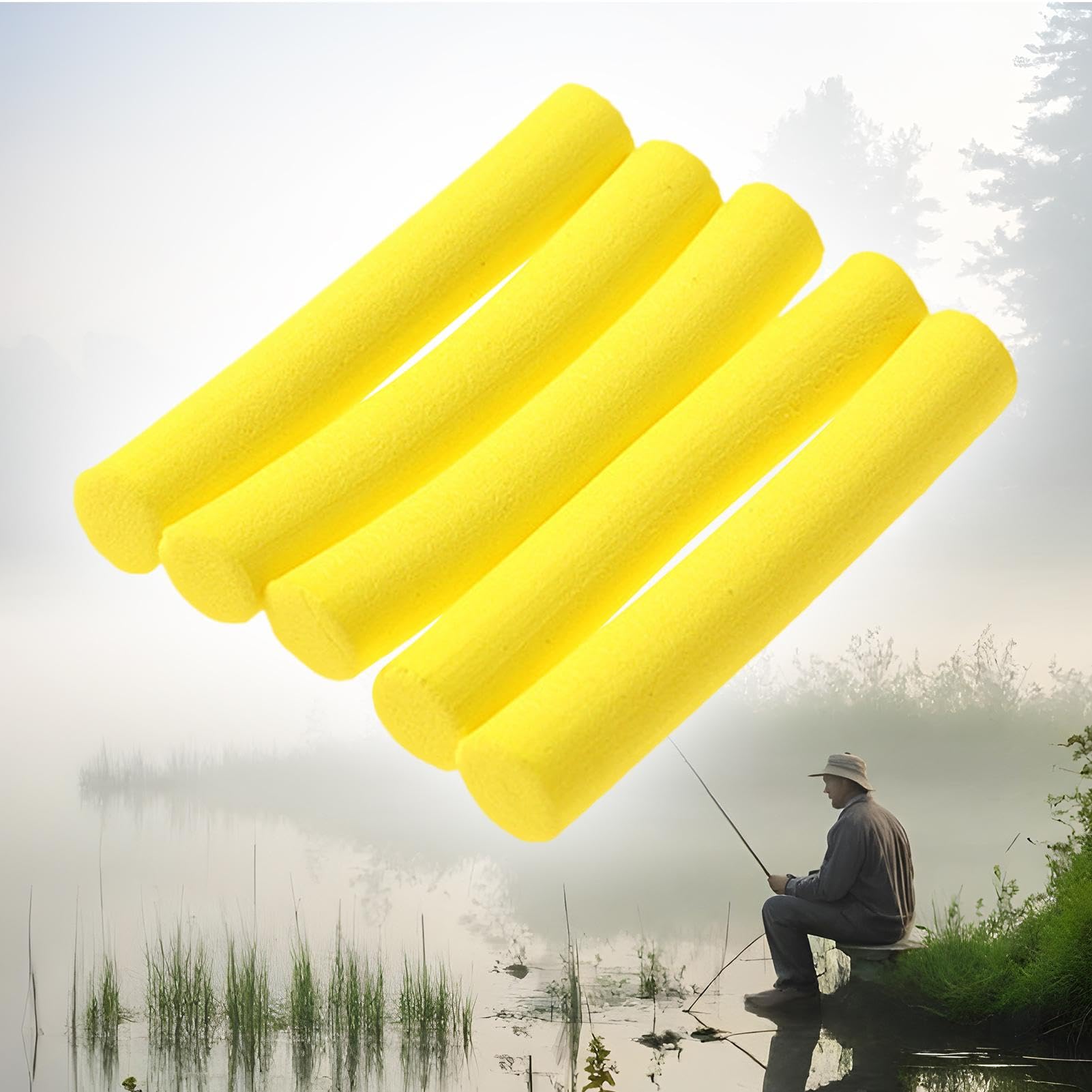 Fly Binding Rigs Stick, Rig -Schaumstangen - 5X Eva Zylinder Float Carp Fishing Foam Sticks | Pop -up -Köder -Feeder -Tackle, leichte Fliegenbindungs ​​-Rig -Materialhaken für Teichfluss