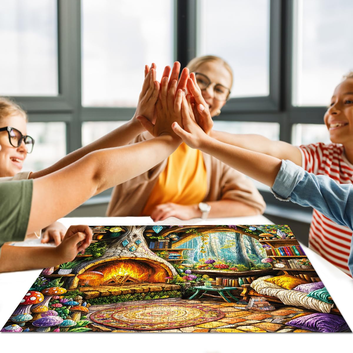 Puzzles 1000 Pieces for Adults jigsaw puzzles for adults-Fantasy Fairytale Tree House-1000 Piece Puzzle Classic Educational Games Beautiful Decoration Puzzle - Image 4